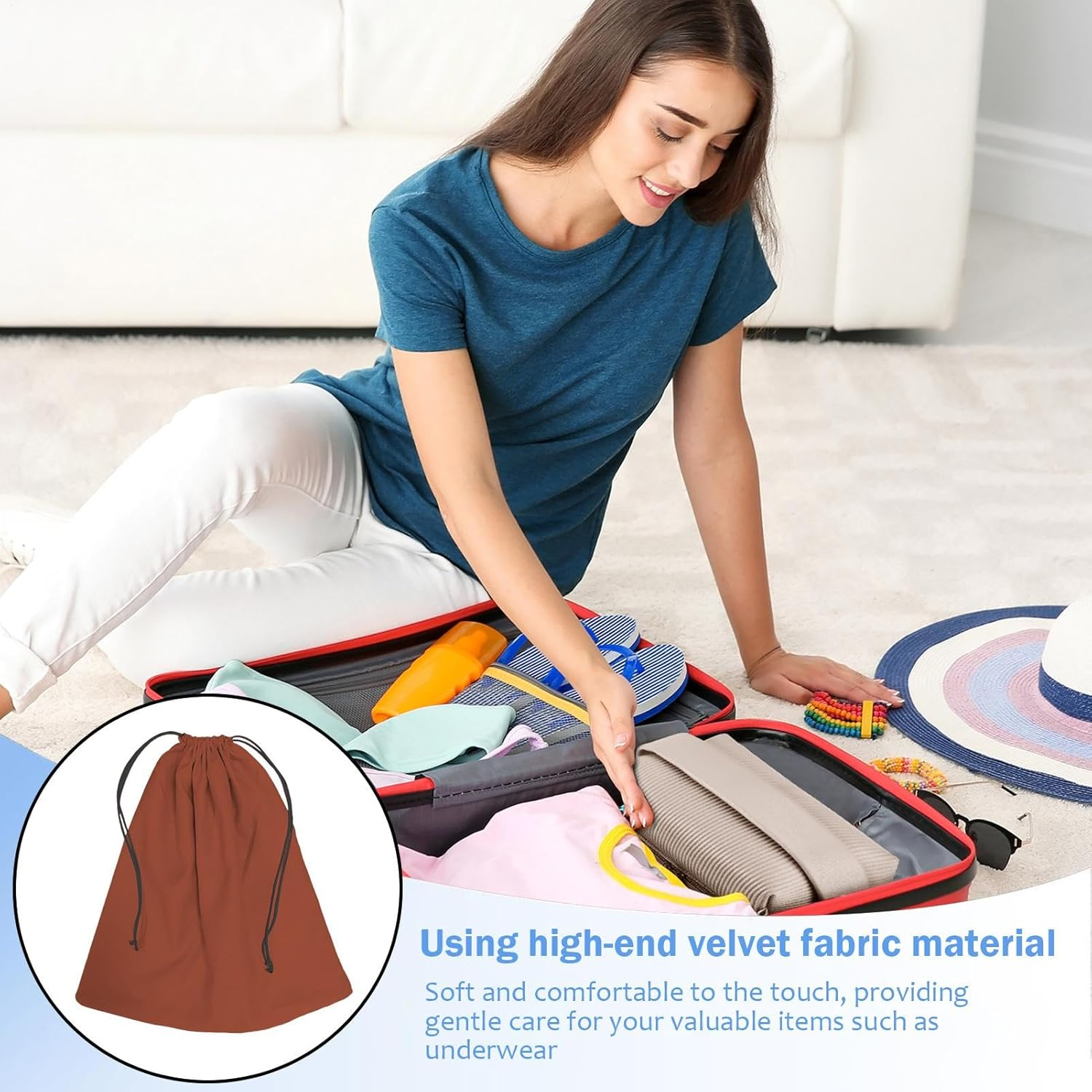 Dust Bags Bag Protector - Multifunctional Dust Bags | Large Bags Storage Bags, Travel Dust Bags for Wallets, Premium Organizer for Luxury Bags, Cubi - Khaki image number 2