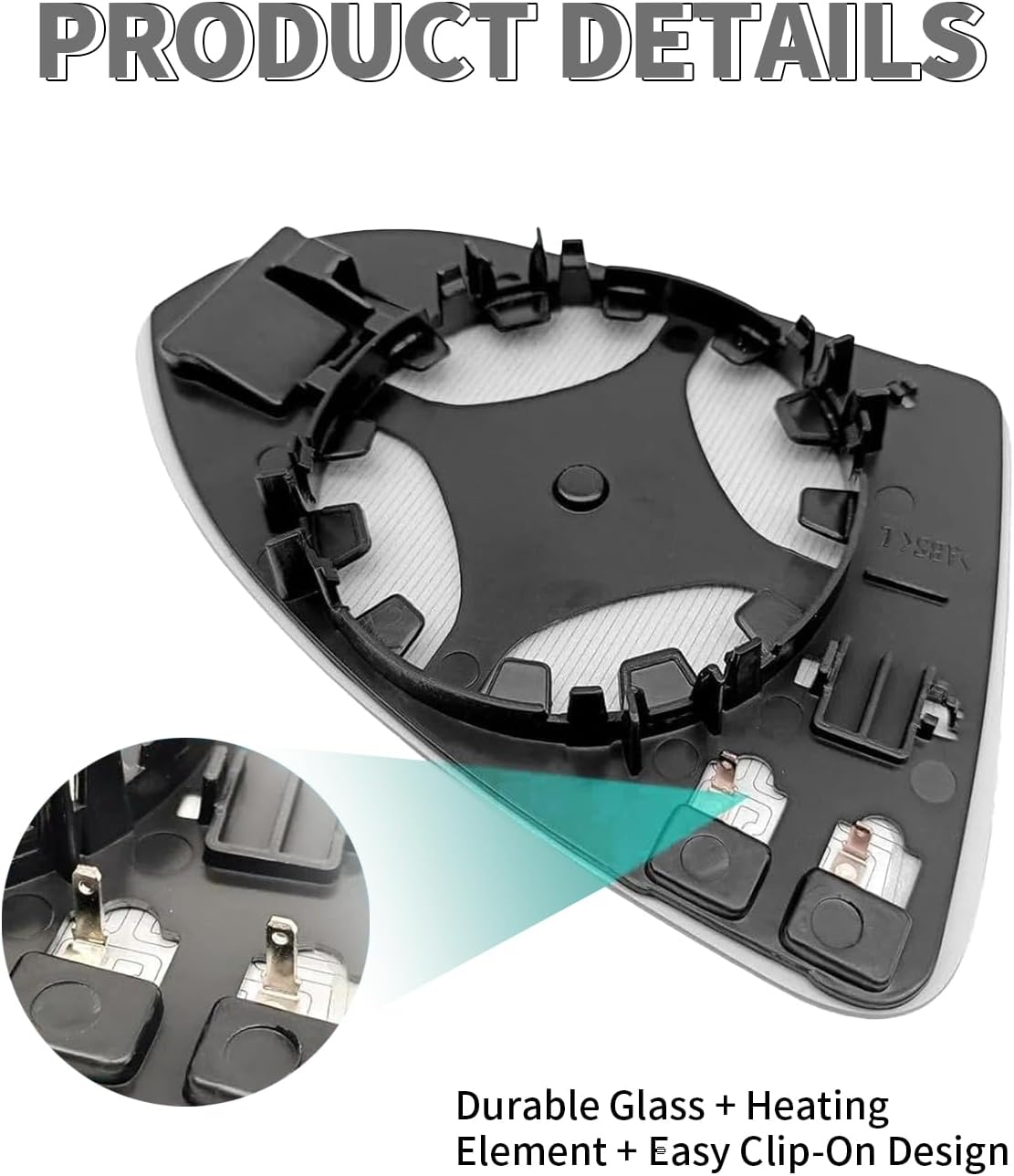 Left Heated Mirror Glass for VW Golf MK7 Jetta &ndash; Quick Defog & Anti-Glare, Clear View Replacement for Safe Driving in Rain & Fog