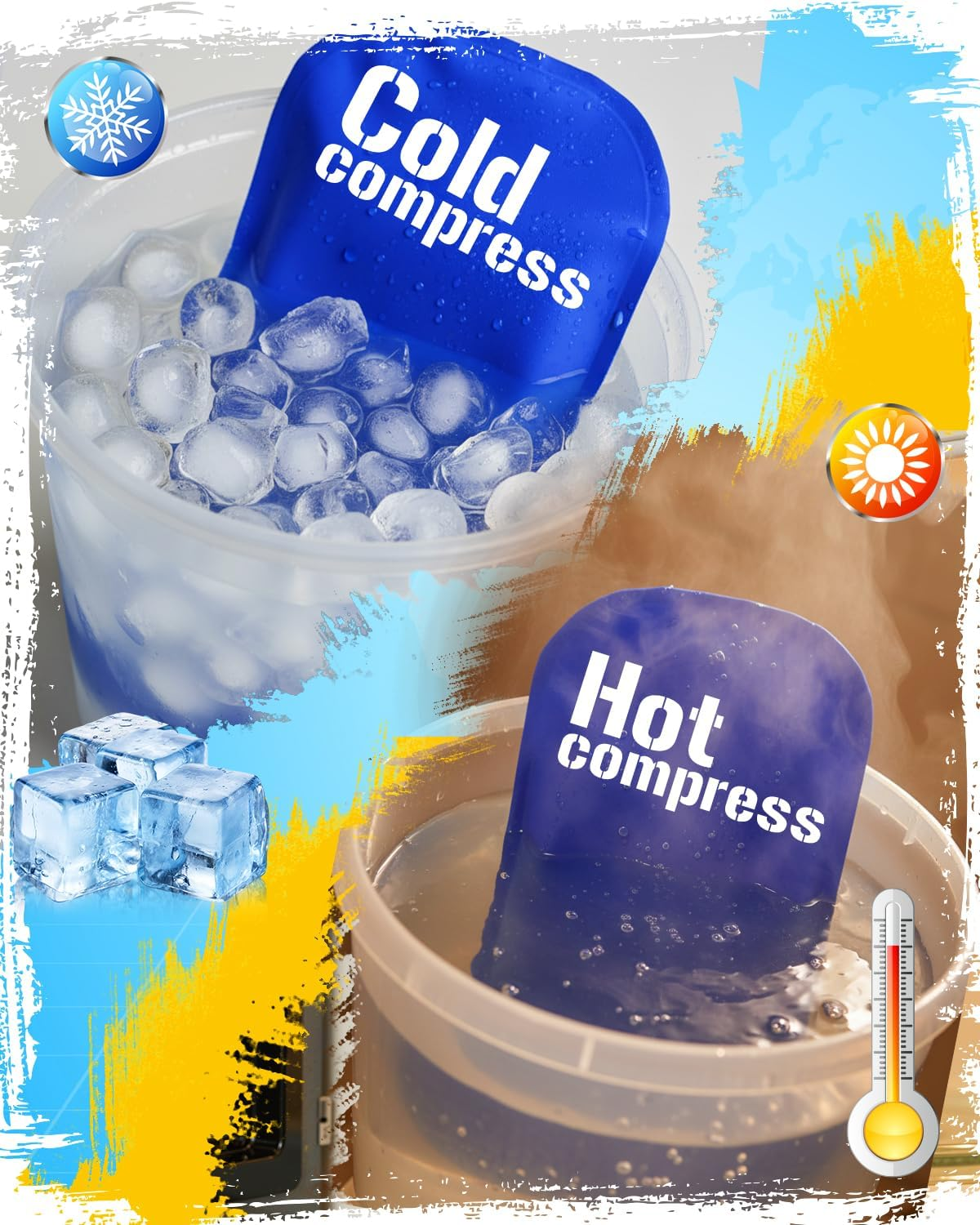 YESDEX Ice Pack for Injuries Reusable - 3 Pcs Gel Ice Packs for Hot Cold Compress with 1 Adjustable Wrap, Supports Recovery, Joint and Muscle Pain Relief &ndash; Knees, Back, Ankle, Shoulders, Arms and Legs image number 4