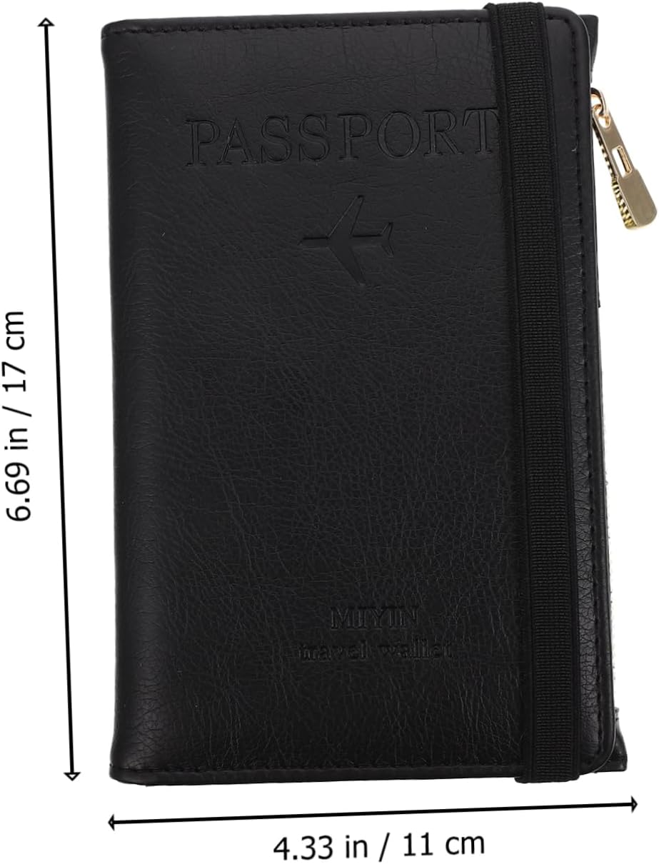 VALICLUD Passport Bag RFID Cards Protector Passport Holder Cards Cover Travel Wallet Holder for Airport Trip - Dark Grey image number 4