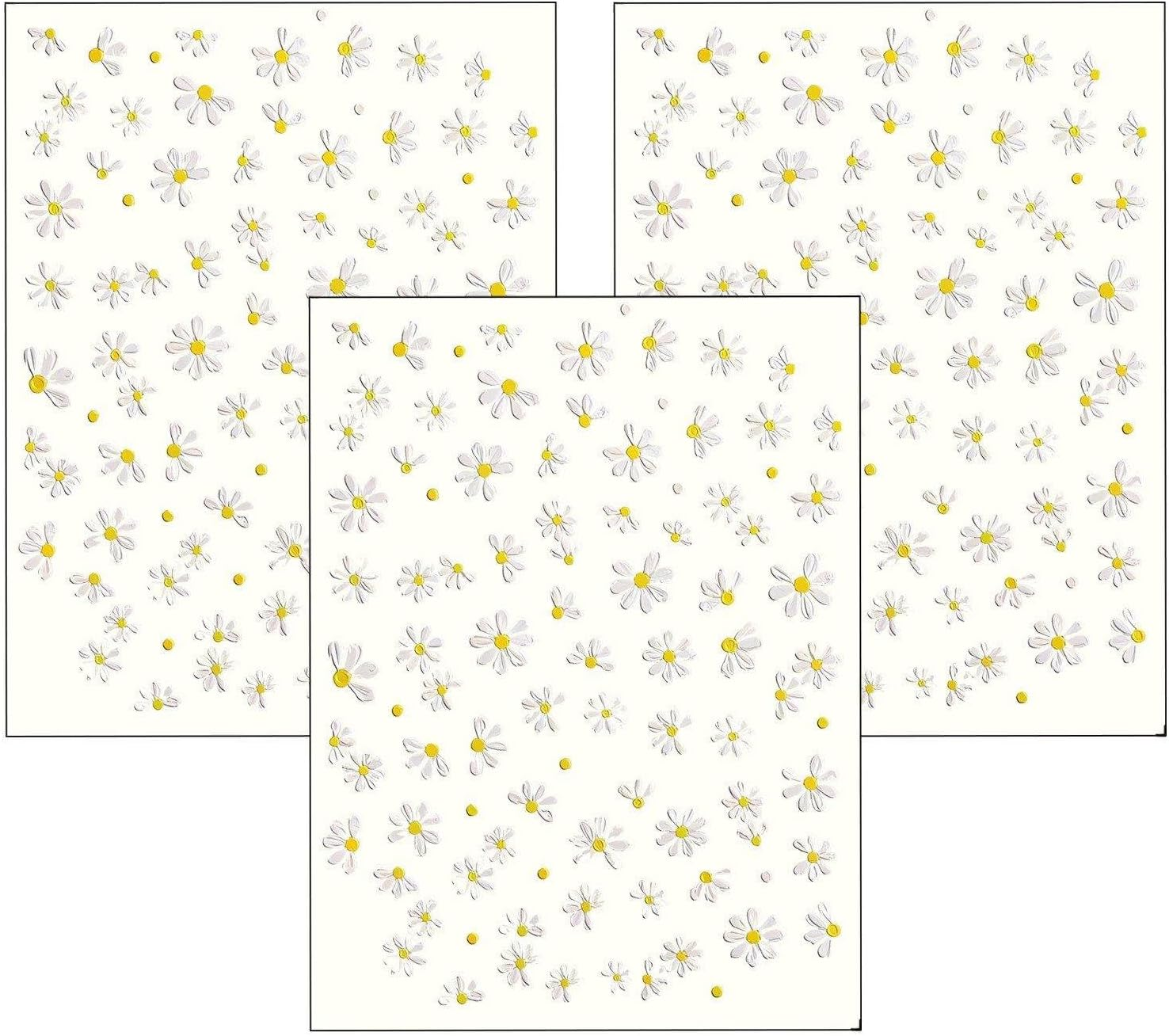 Self Adhesive Flower Nail Stickers, Daisy Design for Nail Art, Small Flower Accessories for Manicure - Set of 5 image number 3