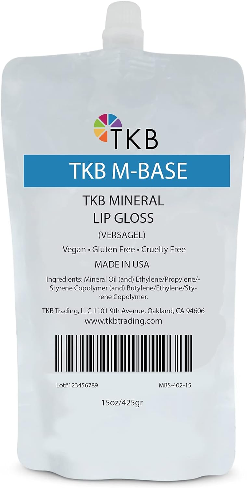TKB Mineral Lip Gloss (M-Base) | Clear Versagel Base for DIY Lip Gloss, Made in USA (15 Oz (425G)) image number 2