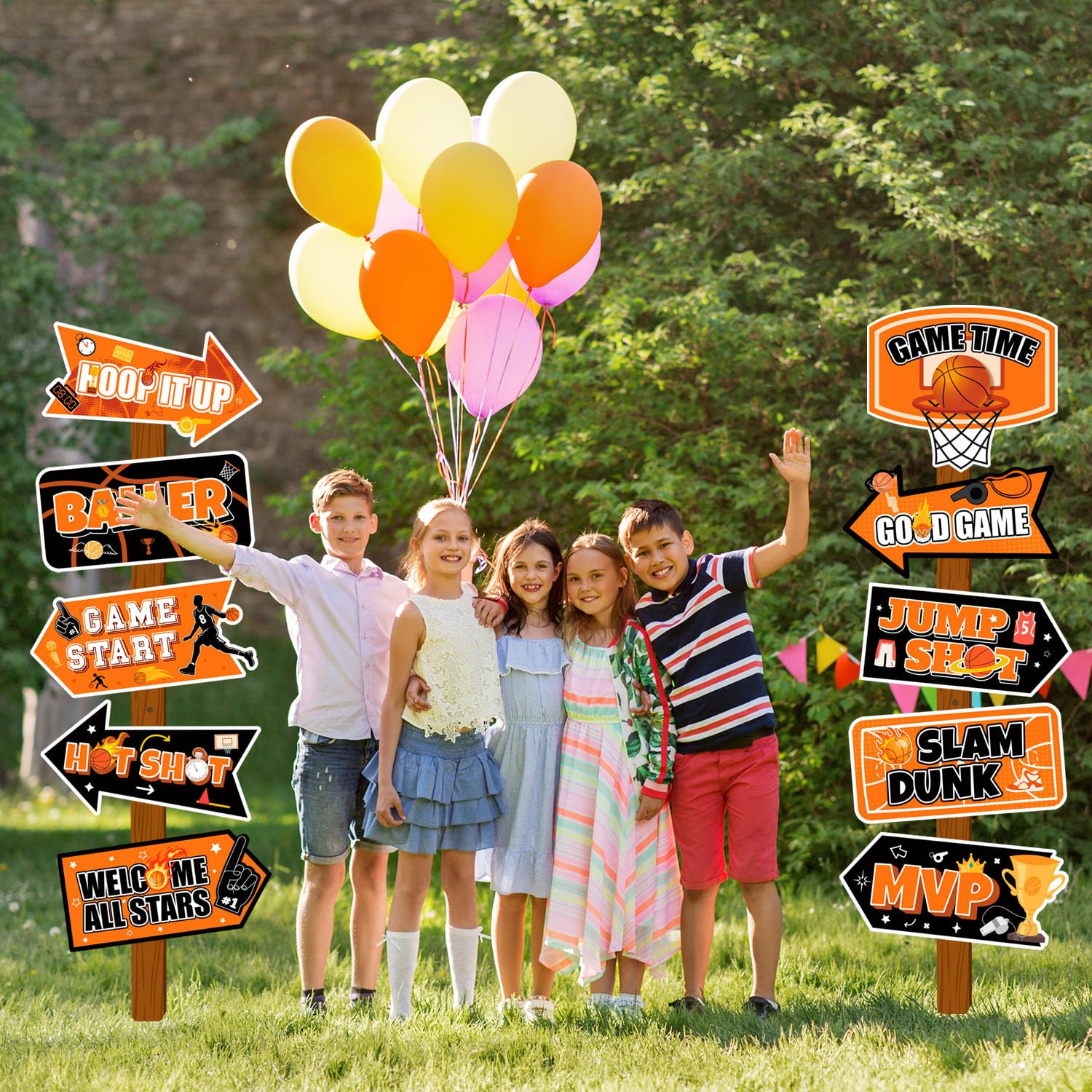 Basketball Party Sign, 20 Pcs Welcome Sign for Basketball Party, Yard Sign & Birthday Decorations Signs for Decorations Supplies image number 5