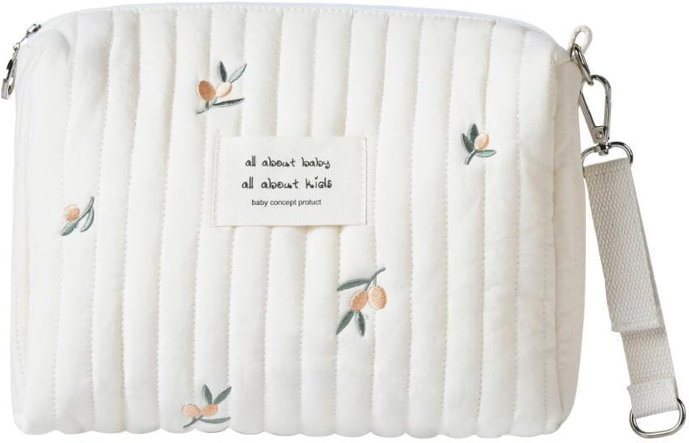 SIGONE Baby Diaper Bag, Cotton Nappy Changing Bag, Cute Organization Bag, Equipped with a Stroller Hook, Olive Print, 25X16X8Cm/9.84X6.30X3.15 In image number 4