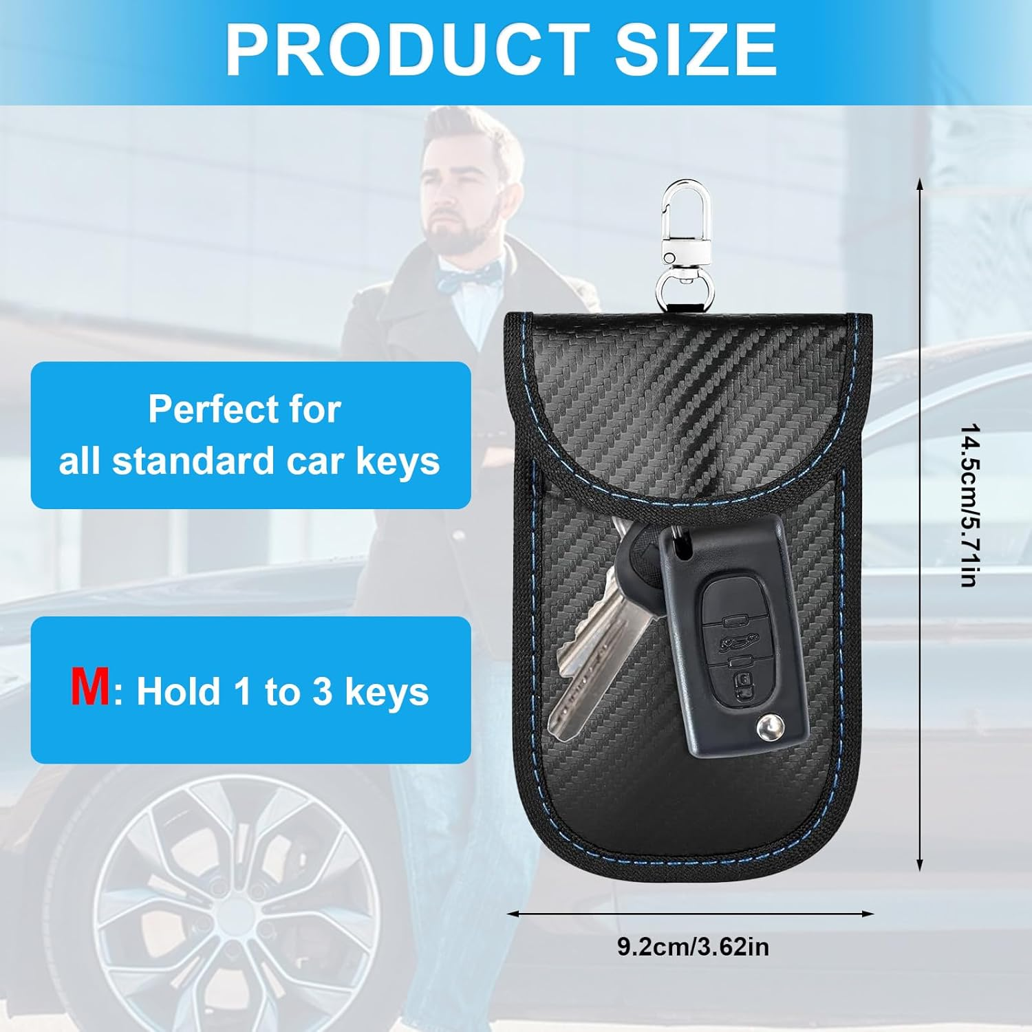 2-Pack Faraday Pouch for Car Keys &ndash; Signal Blocking Bag for Keyless Entry, RFID Blocker Case &ndash; Anti-Theft Protection for Key Fobs, Blocks Remote Hacking & Unauthorized Access image number 6