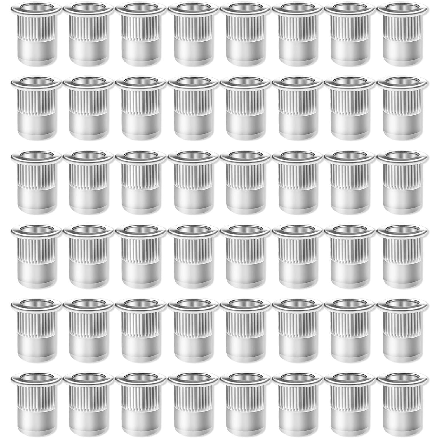 M6 Flat Head Rivet Nuts, 50 PCS Stainless Nut Inserts for Automotive, Furniture, Decoration image number 3