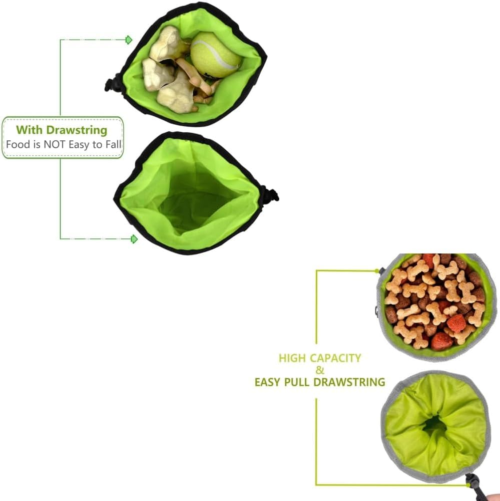 1PCS Dog Treat Pouch, Pet Training Clicker 2 Pcs, Pet Treat Pouch, Built-In Poop Bag Dispenser (Black) image number 4