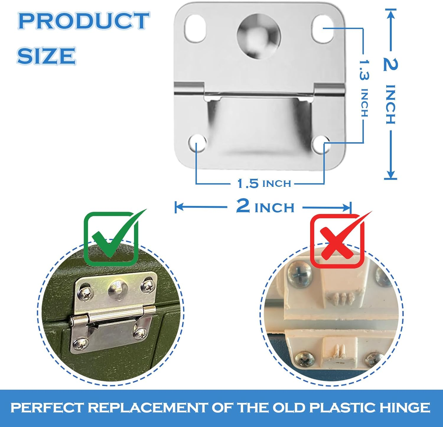 Cooler Hinge Stainless Steel Set Replacement for Coleman Cooler (With Screw Set) image number 2