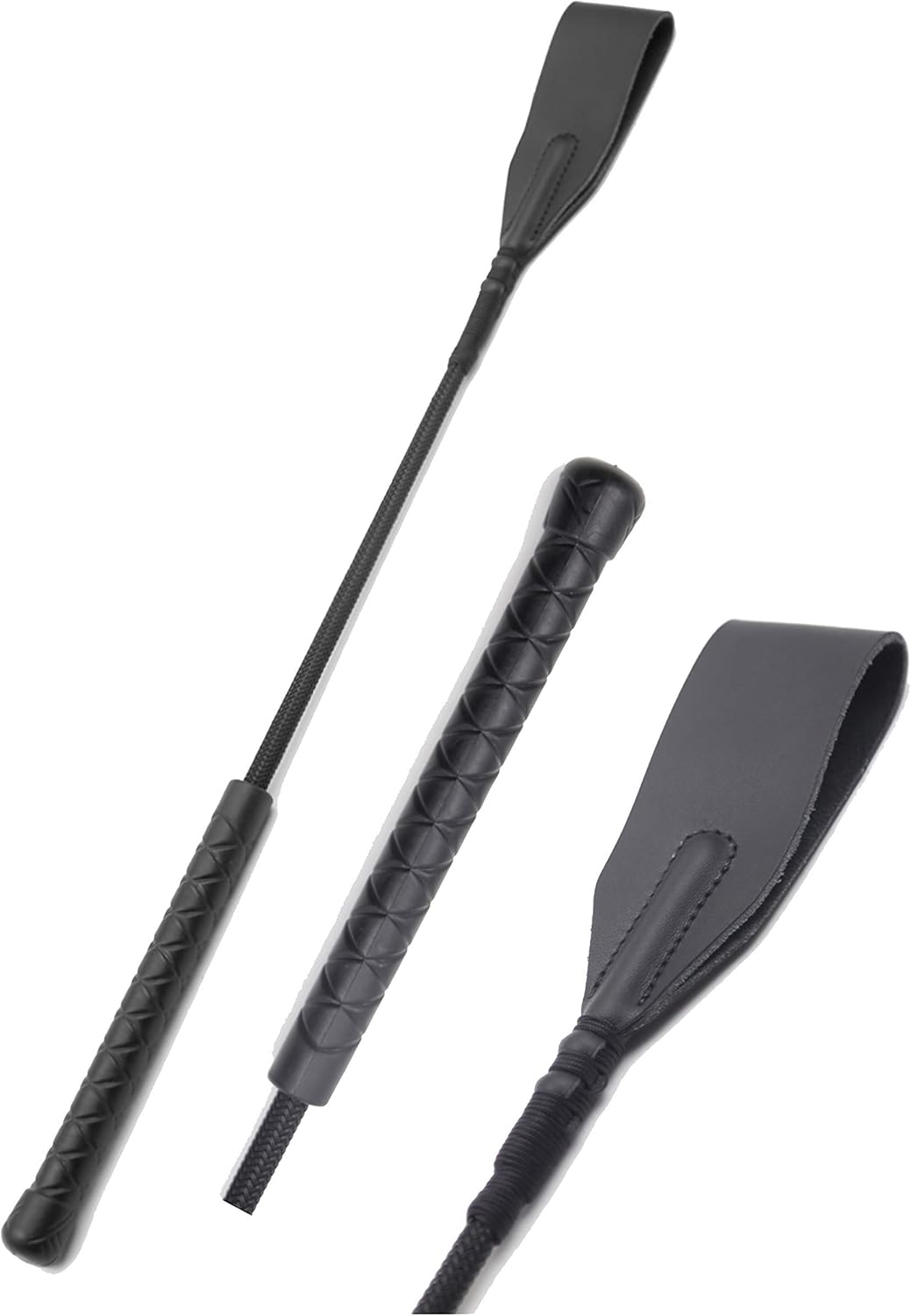 Riding Crop 18" for Horses, Horse Whip with Double Slapper, Equestrian Horse Crop, English Whip with Genuine Leather image number 5