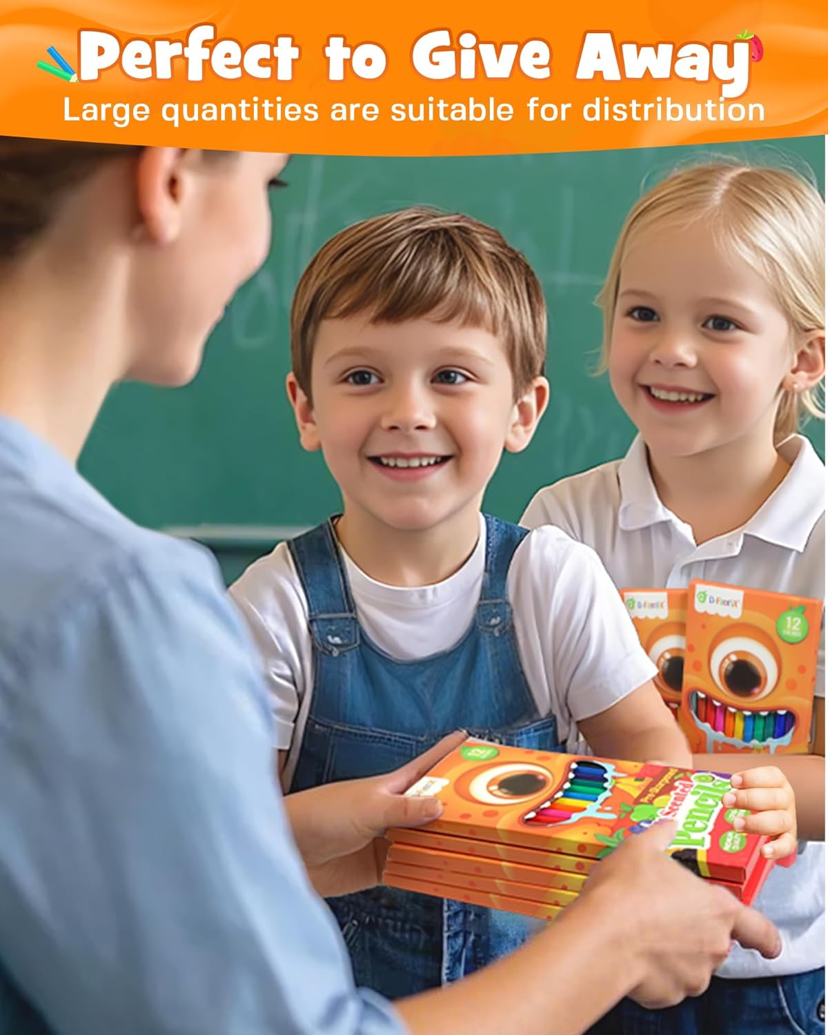 D-Fantix 24 Pack Fruit Scented Colored Pencils Bulk, 288 Count Pre-Sharpened Coloring Pencils Sets for Kids Students, Ideal Gifts for Classroom Prizes, Donations, Party Favors, Back to School Supplies image number 3