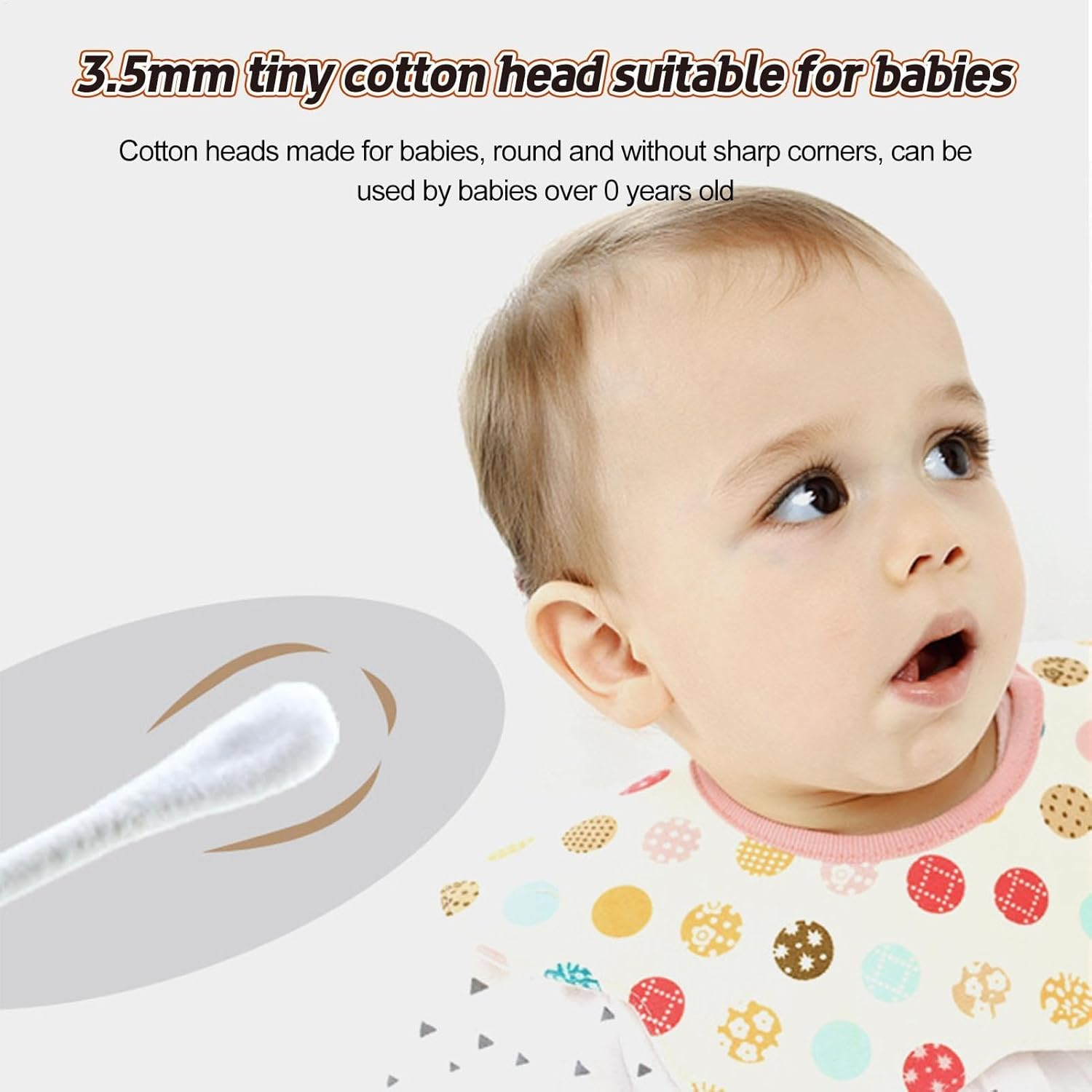 Baby Safety Cotton Swabs - Double Tipped Ear Swabs with Storage Box - Portable Beauty Tool for Ear Nose Clean, Wood Sticks image number 5