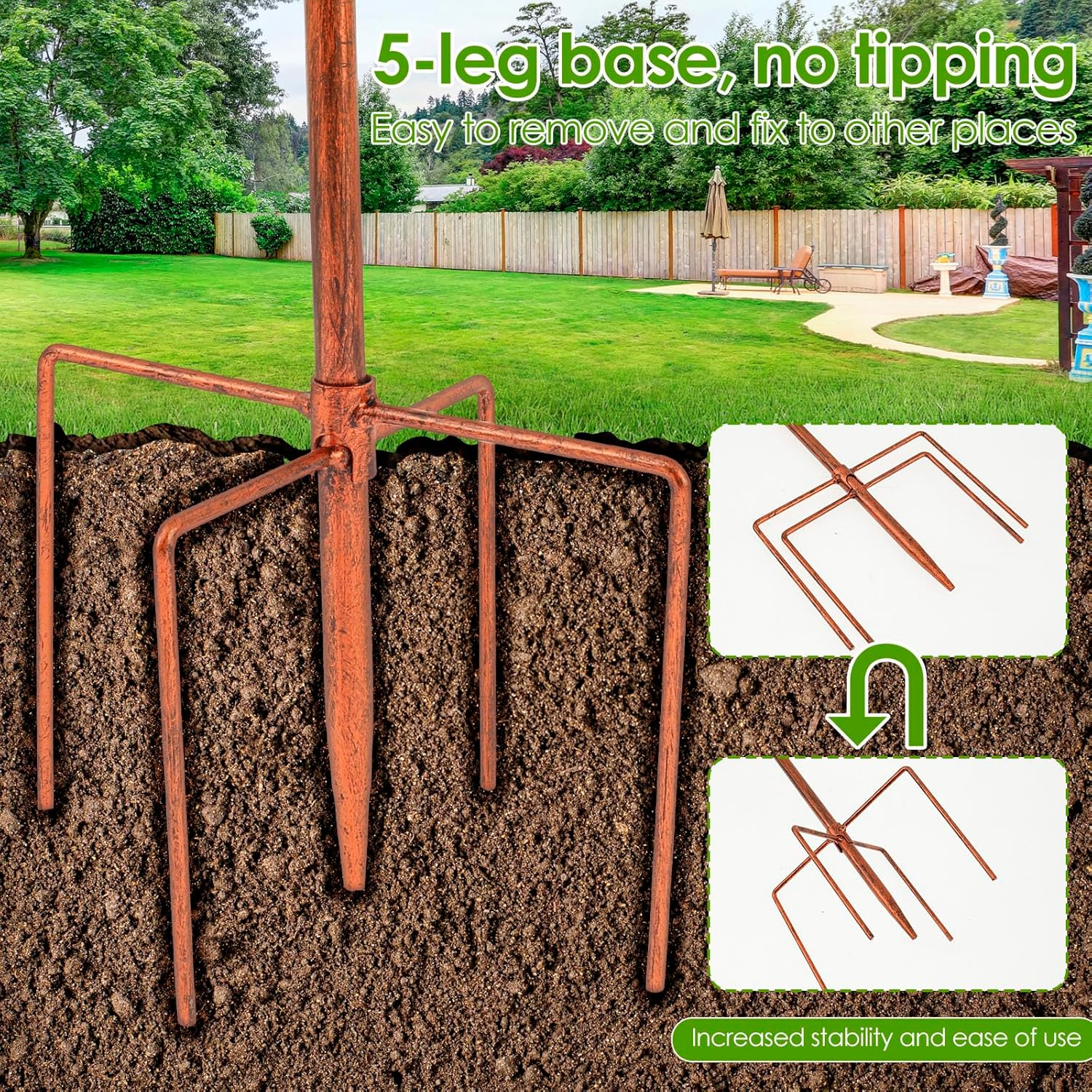 Standing Metal Bird Bath, 30 X 80 Cm, Garden Standing with Metal Stake, Water Bath for Birds, Retro, Frost-Proof, Winterproof, Bird Bath for Birds, Outdoor, Garden, Yard, Lawn (Retro) image number 5