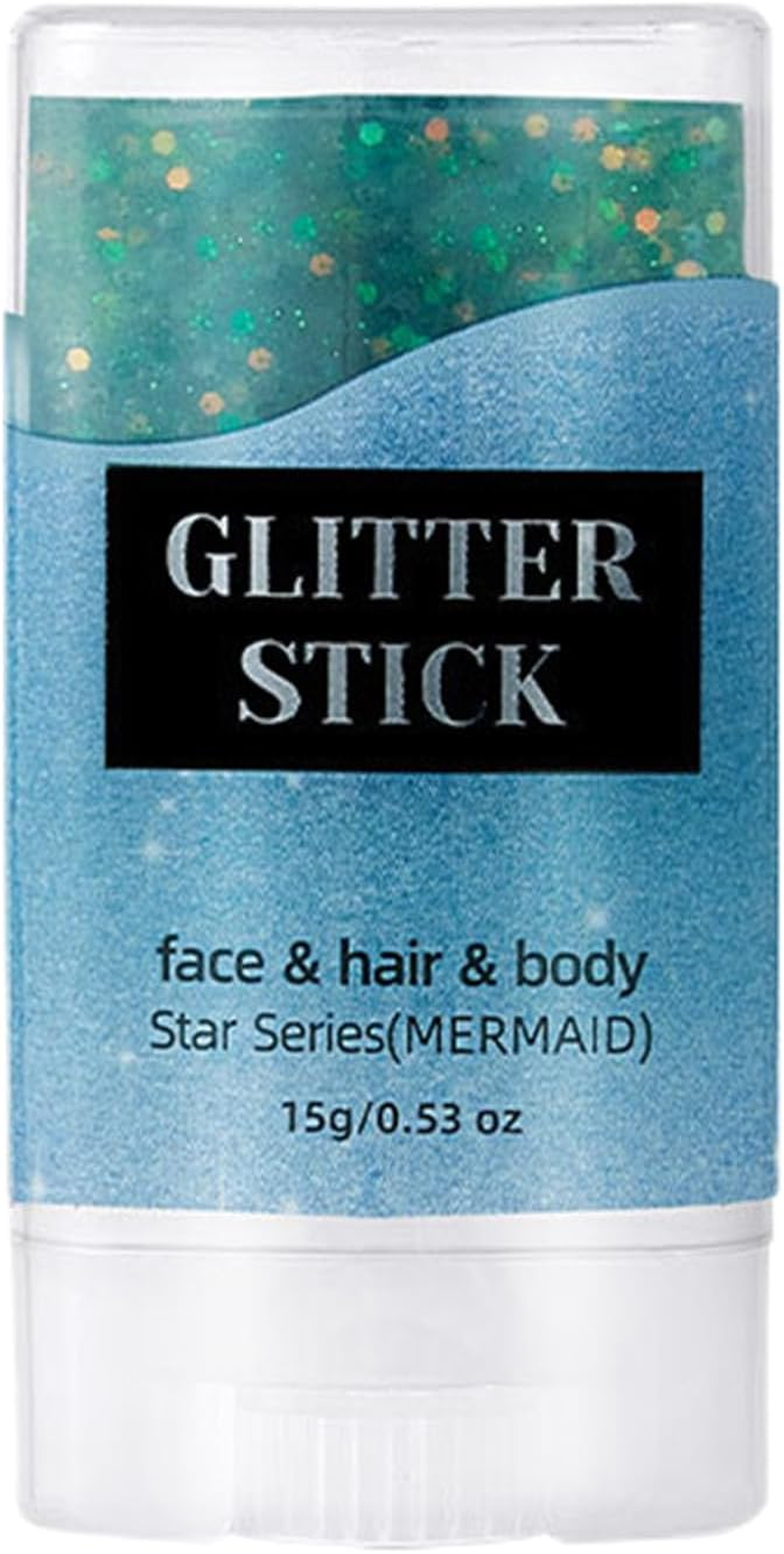 Rronnoy Body Glitter Stick - Shimmer Stick Glitter for Clothes Face,Sparkling Accessories Skin-Friendly Versatile for School Stage Performance Celebration