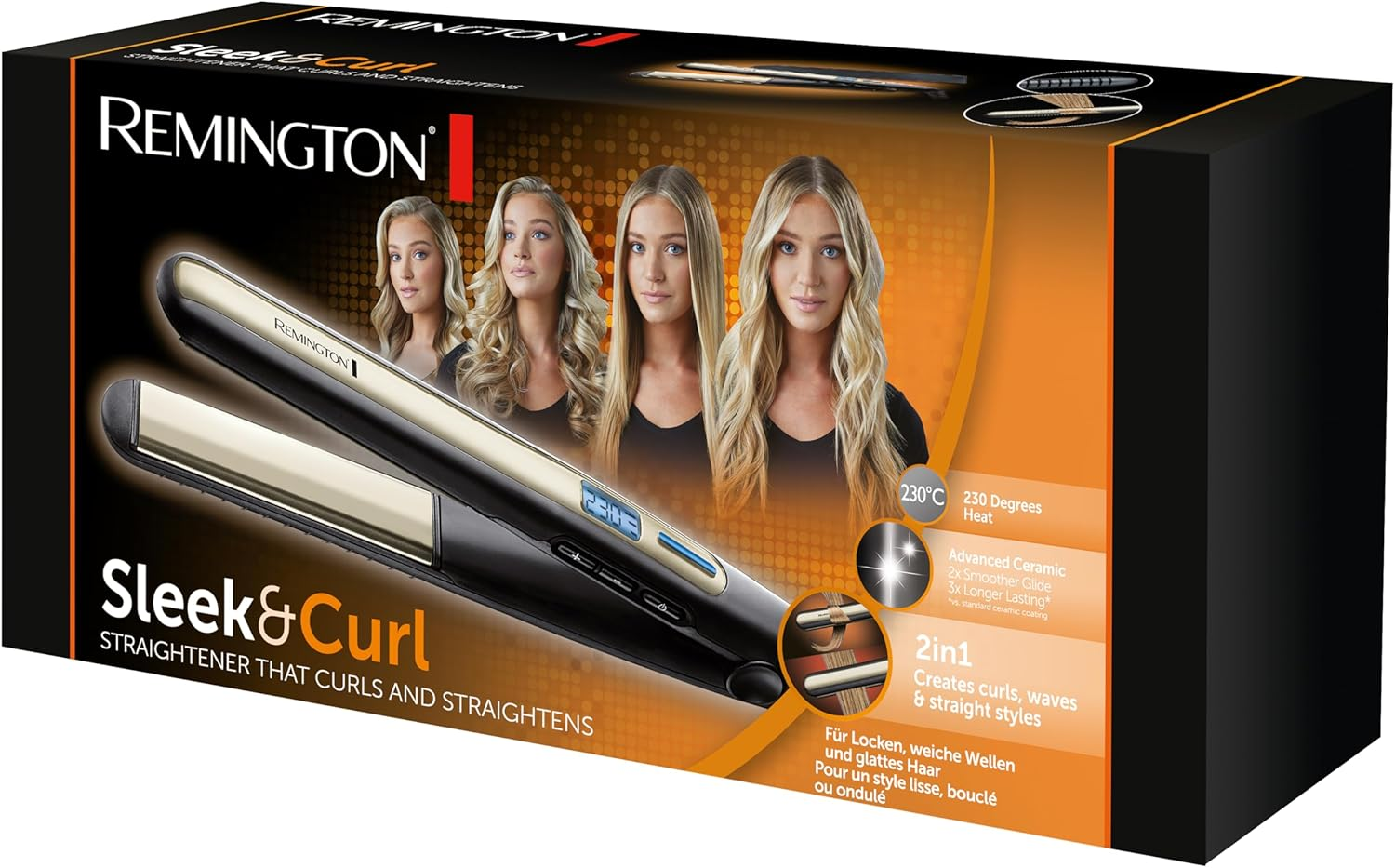 Remington Hair Straightener with Functionality of Curling Iron from Sleek & Curl S 6500, Pack Of1 image number 6