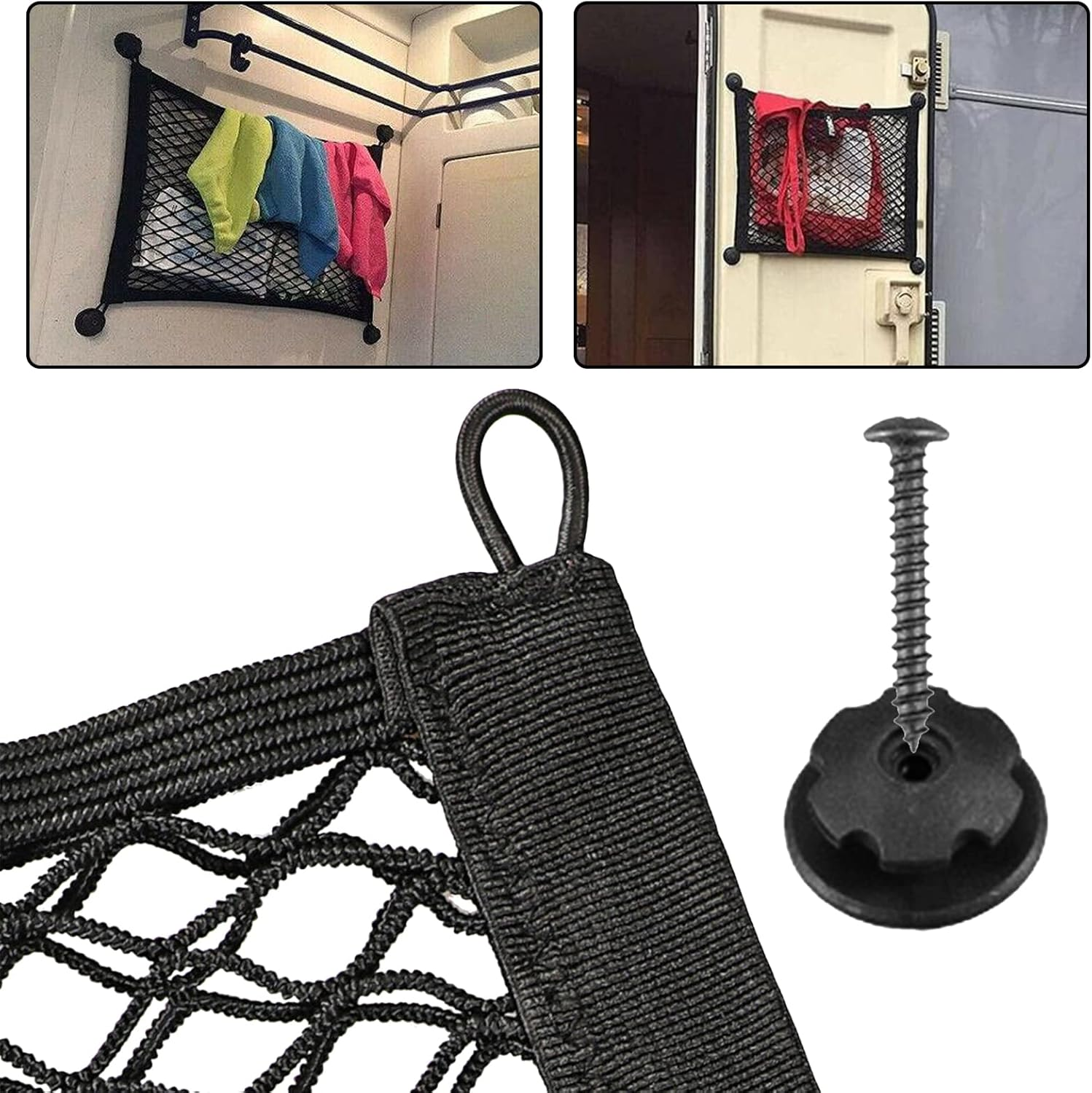 Car Mesh Bag, Storage Net for Camping, Car, Organiser Ooffre Ooiure (25 X 55 Cm), Storage Net for the Boot image number 6
