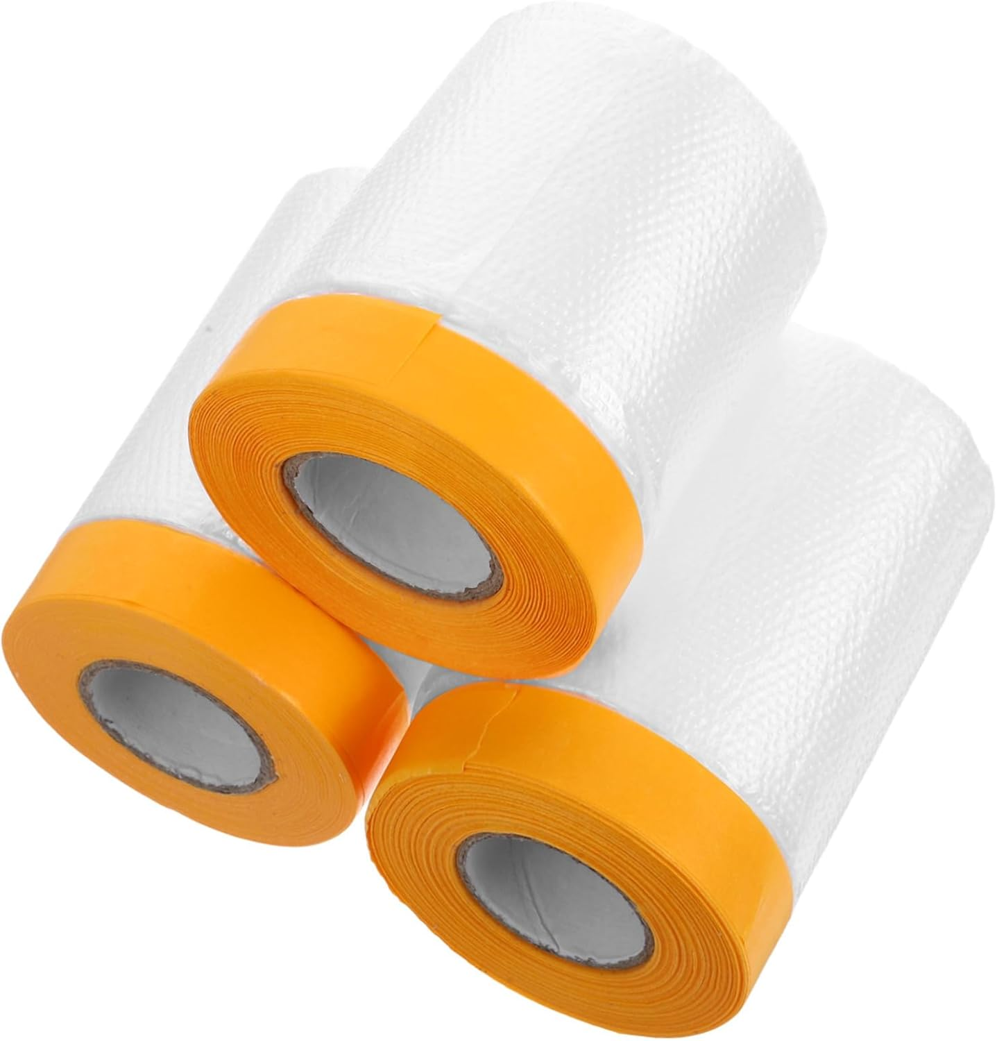 3 Rolls Pre-Taped Masking Film Tape and Plastic Drop Cloth for Automotive Painting, Car Paint Protection Film Adhesive for Frame and Skirting Covering, 30Cm 40Cm 55Cm Rolls for Paint Masking image number 5