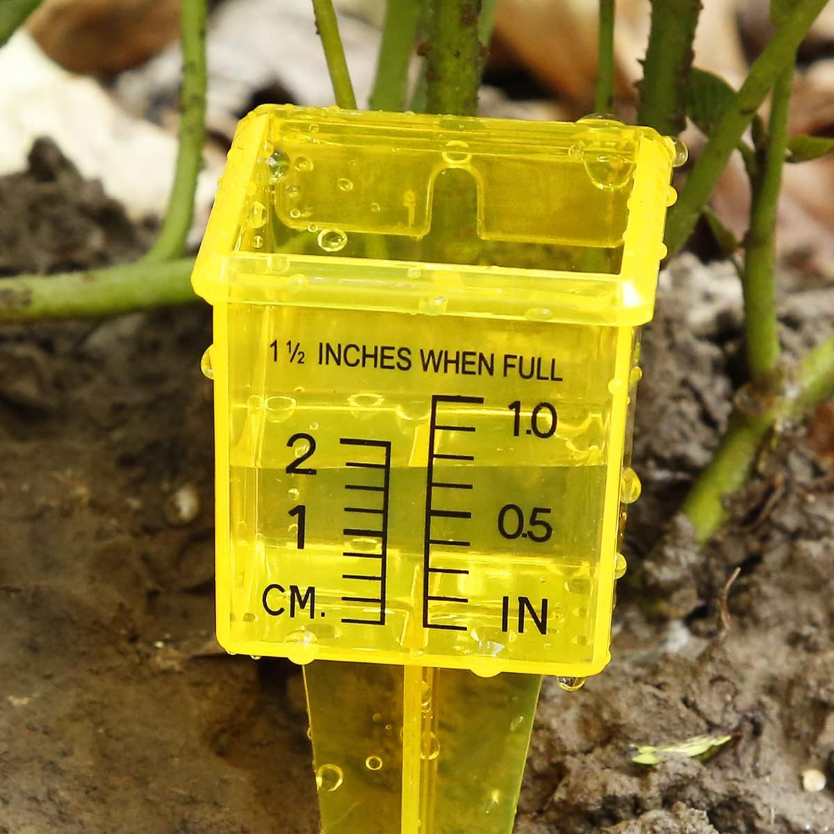 Bright Yellow Transparent Rain Gauge Outdoor Water Measuring Tool Plastic Sprinkler Gauge Instrument Reusable Garden Water Gauge Sprinkler Gauge for Garden Lawn Backyard (10Pcs) - 20Pcs image number 2