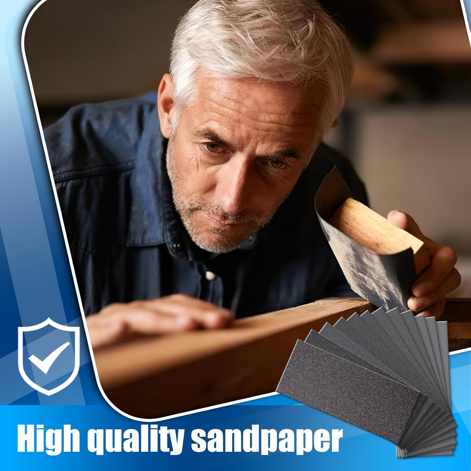 Sand Paper, Sandpaper Sheets 120/150/180/240/320/400/600/800/1000/1500/2500/3000Grit, 12Pcs Wet Sandpaper for Wood, Metal and Car Polishing (23 X 9Cm/9 X 3.6Inch) image number 6