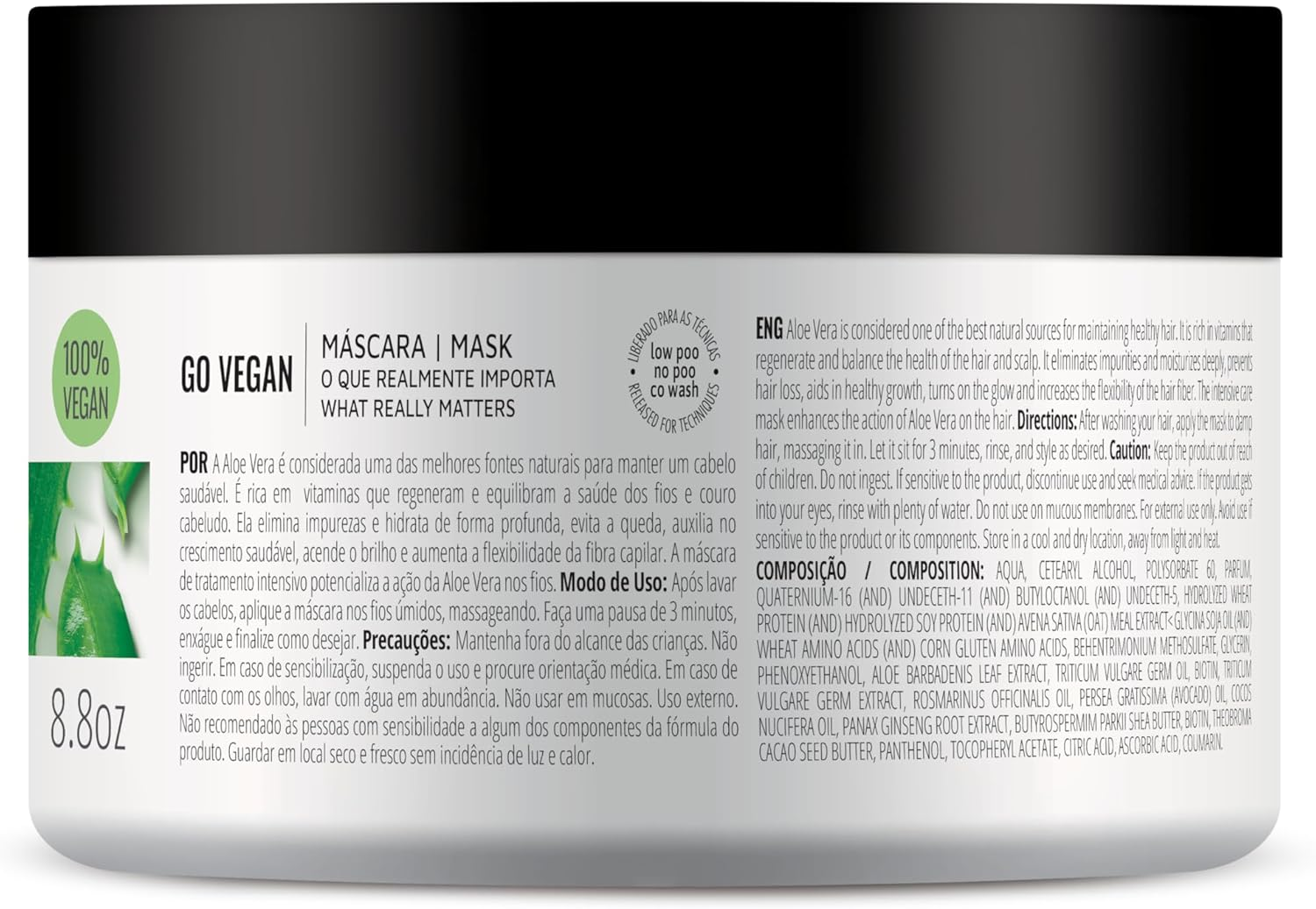 Inoar Go Vegan Balance Aloe Vera Hair Mask 250G image number 1