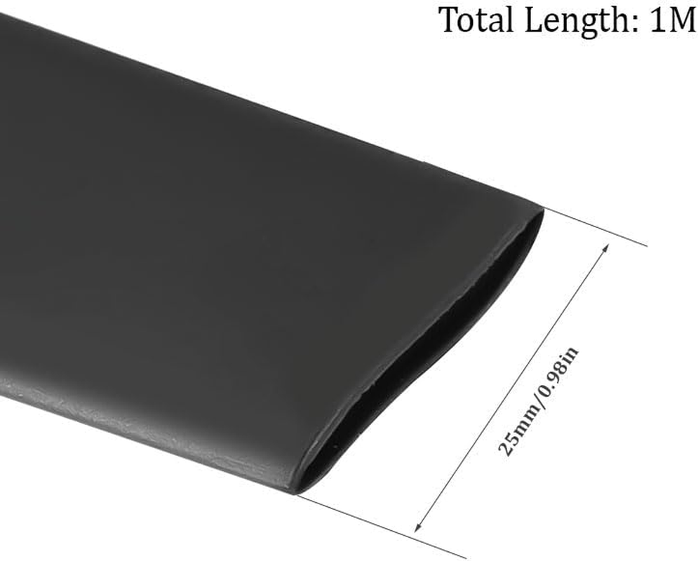 Heat Shrink Tubing 25Mm X 1M Black Peshrink Tubing for Electrical Lnsulating、Repair、Covering、Waterproofing Cable Shrink Sleeving image number 3