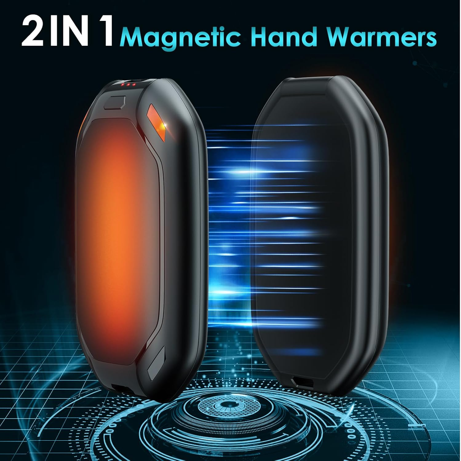 Hand Warmers Rechargeable, 2 Pack Reusable Handwarmers 6000Mah Hot Hands 10Hrs Long Lasting, 3 Heat Levels Electric Hand Warmer, Portable Pocket Heater Outdoor Activities, Winter Gift Women Men Kids image number 6