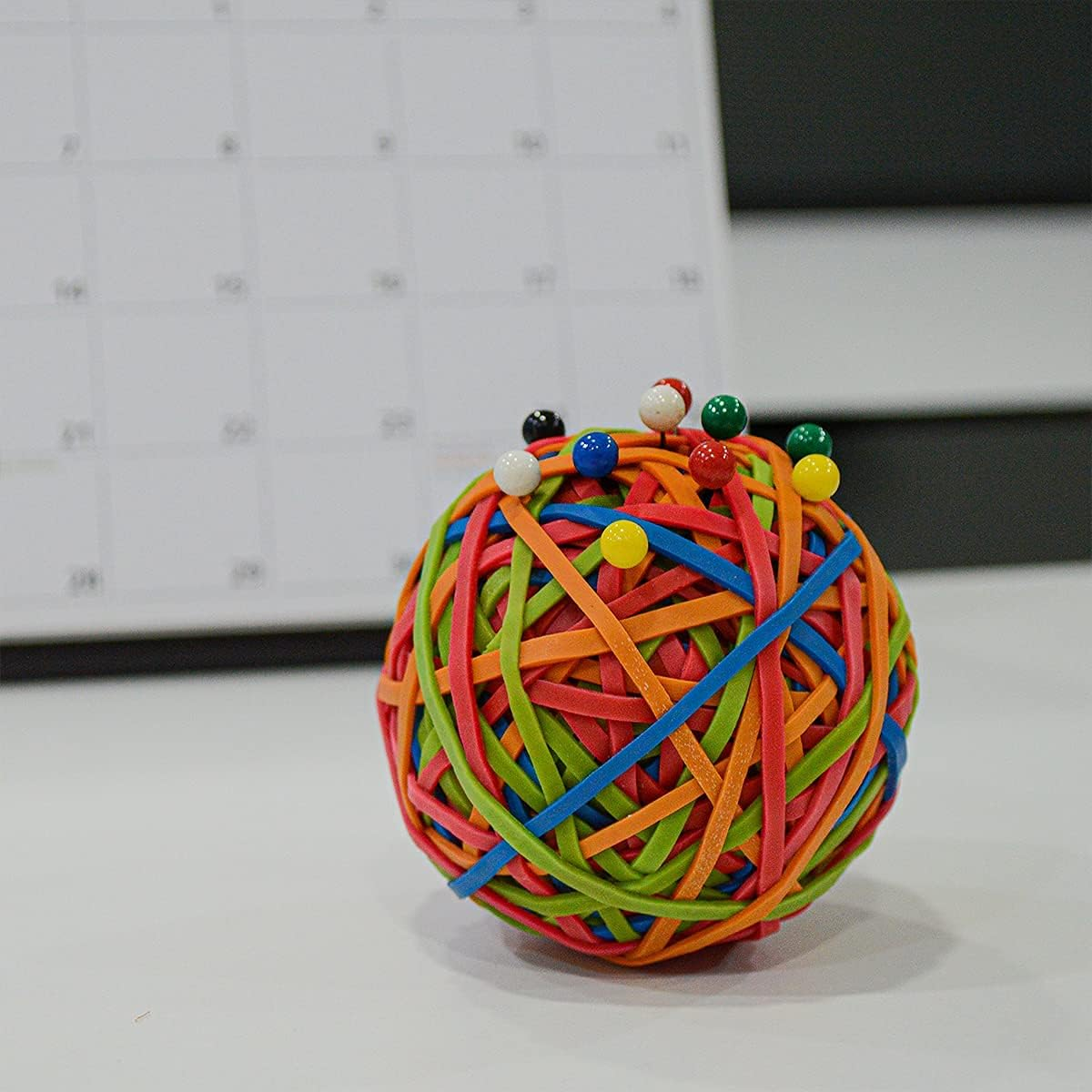 Yosogo Assorted Color Rubber Band Ball, 2-Pack - over 390 Total Strong & Stretchy Bands - Ideal for Office Supplies, Classroom Organization, and DIY Craft Projects image number 1