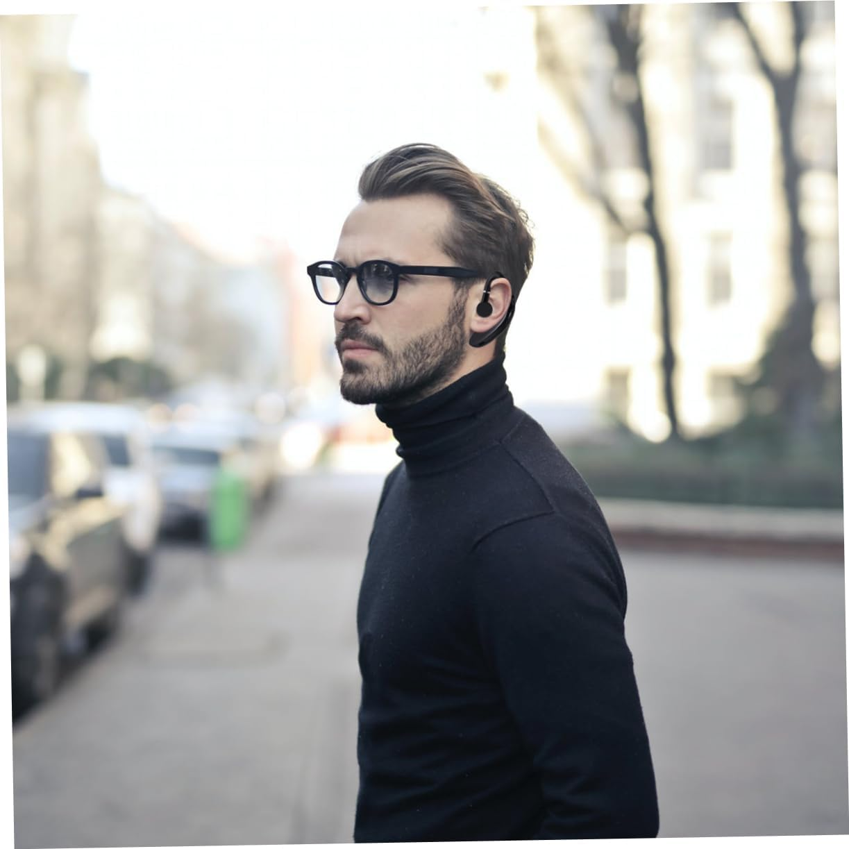 Uonlytech Wireless Wireless Technology Earphone S109 -Side Earpiece with Long Battery Life, TWS Hands-Free Headset for Driving and Workout, Black image number 5