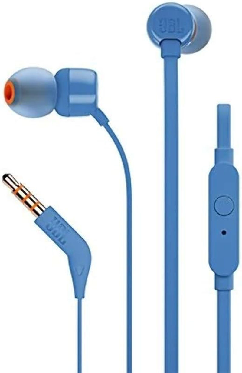 JBL T110 Pure Bass In-Ear Headphones - Blue image number 2