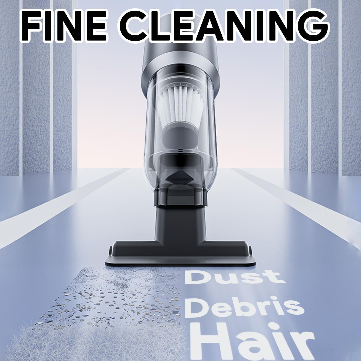 Car Vacuum Cleaner High Power Cordless, Wireless Handheld Vacuum Cleaner with 3 Gear Adjustment,23000Pa Brushless Motor Mini Vacuum, Portable Vacuum Cleaner Cordless for Home,Office,Kitchen,Cars Gray image number 5