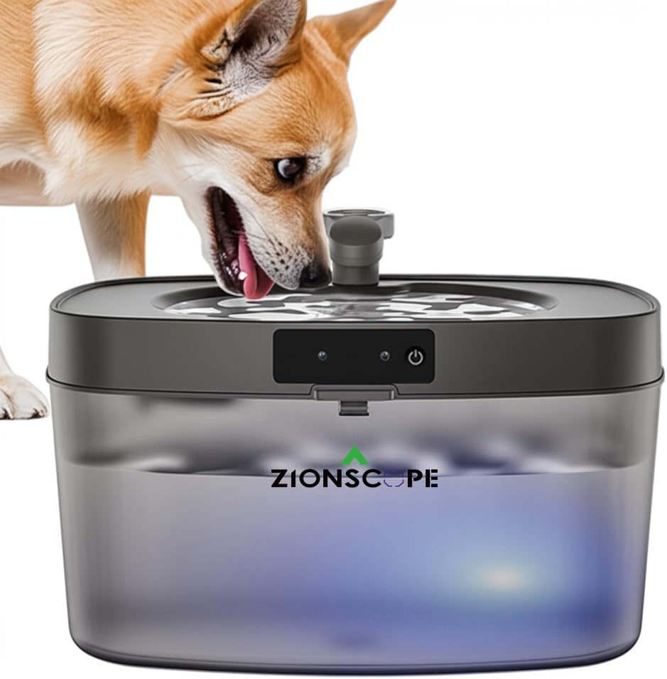 4L Automatic Wireless Pet Water Fountain| Upgraded Filtration System | Ultra-Quiet | Low Water Alarm | Multiple Cats Water Fountain | Radar Sensor/Two Water Mode | Long Battery Life(Grey, 4L)