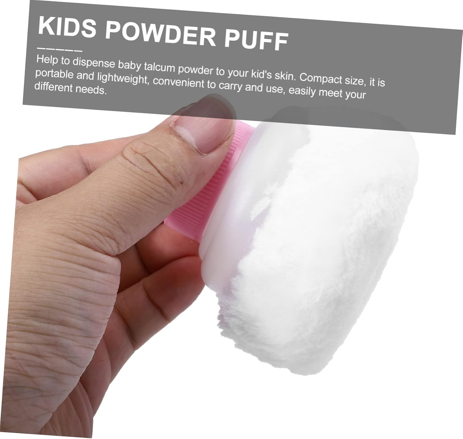 Toddmomy 2 Sets Kids Powder Puff Handle Portable Talcum Puff for Baby Gentle and Smooth Body Powder Application image number 3