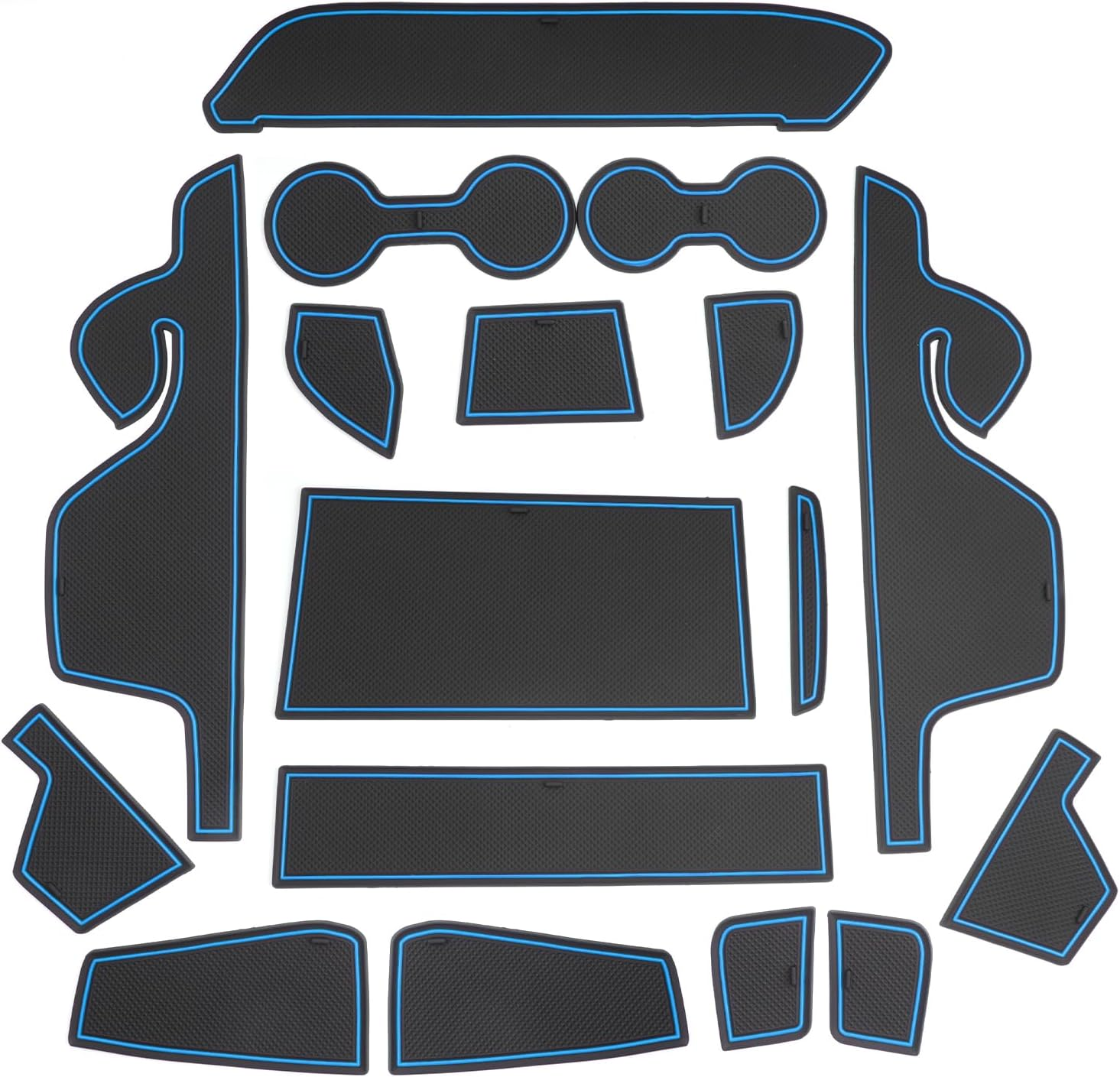 SXCY for 2024 Ford Ranger Accessories Cup Holder Inserts Liner 2024 Ranger Door Slot Mats Cupholder Coasters for 2024 Ford Ranger Lariat/Raptor/Xl/Xlt Accessories Inserts Liner Waterproof Mats(Blue) image number 4