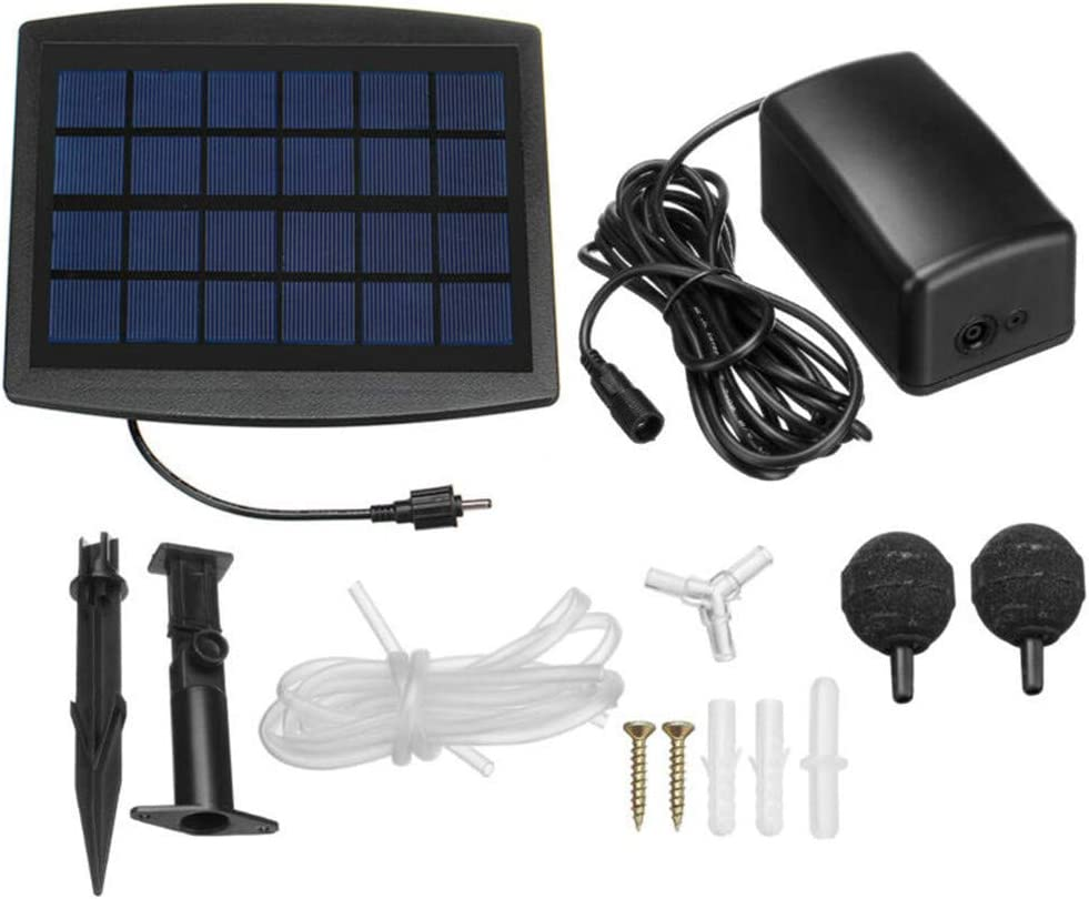 Lancoon Solar Powered Air Pump Kit, 2.5W Solar Panel, Air Pump, Air Hoses and Airing Stones for Garden Fish Tank Pool Fishing Pond image number 3