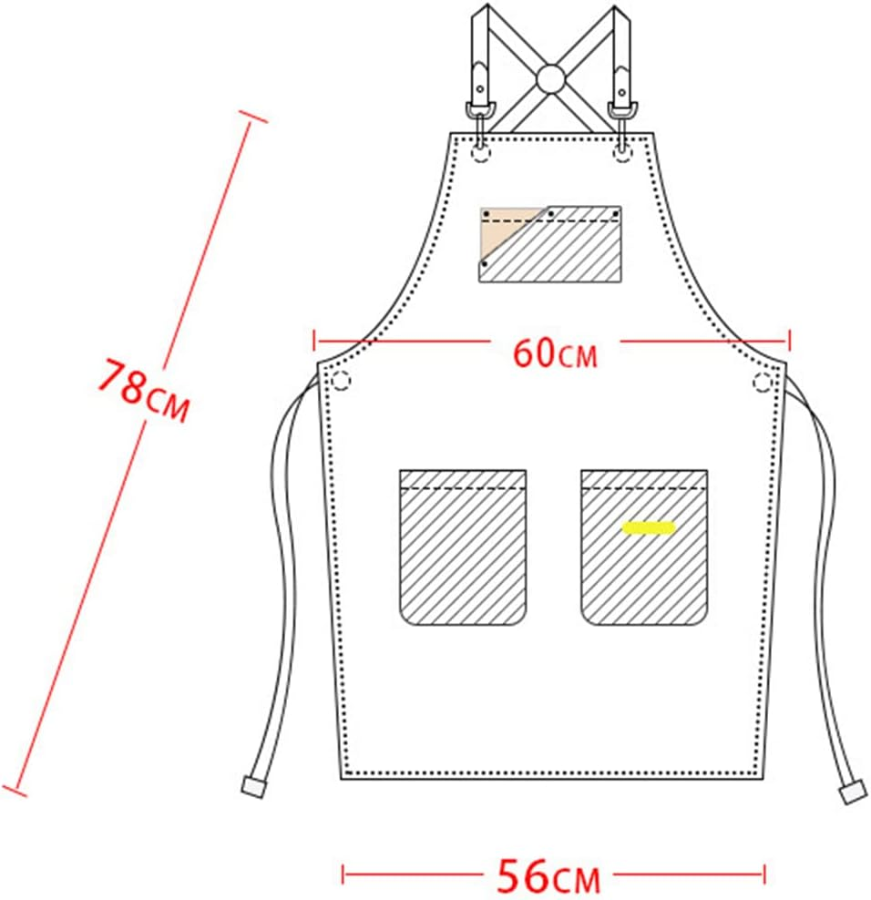 Denim Canvas Apron Work Apron for Men Barber Grill Restaurant Bar Shop Studios Uniform image number 5