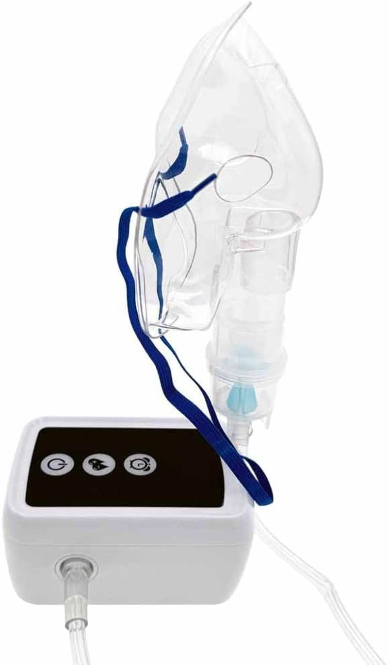 Portable Tabletop Compressor Nebuliser Nebulizer Machine for Adults and Kids Travel and Household Use, DC/AC Power Jet Nebuliser Inhaler Cool Mist for Respiratory Problem, Timer Digital Display image number 6