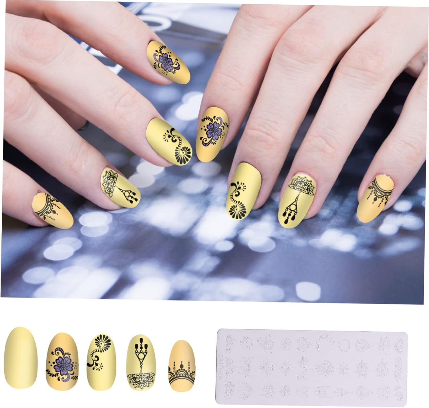 LOORGVEL 3Pcs Nail Art Stamping Plates Festival Nail Stencils Manicure Template Winter Holiday Decor