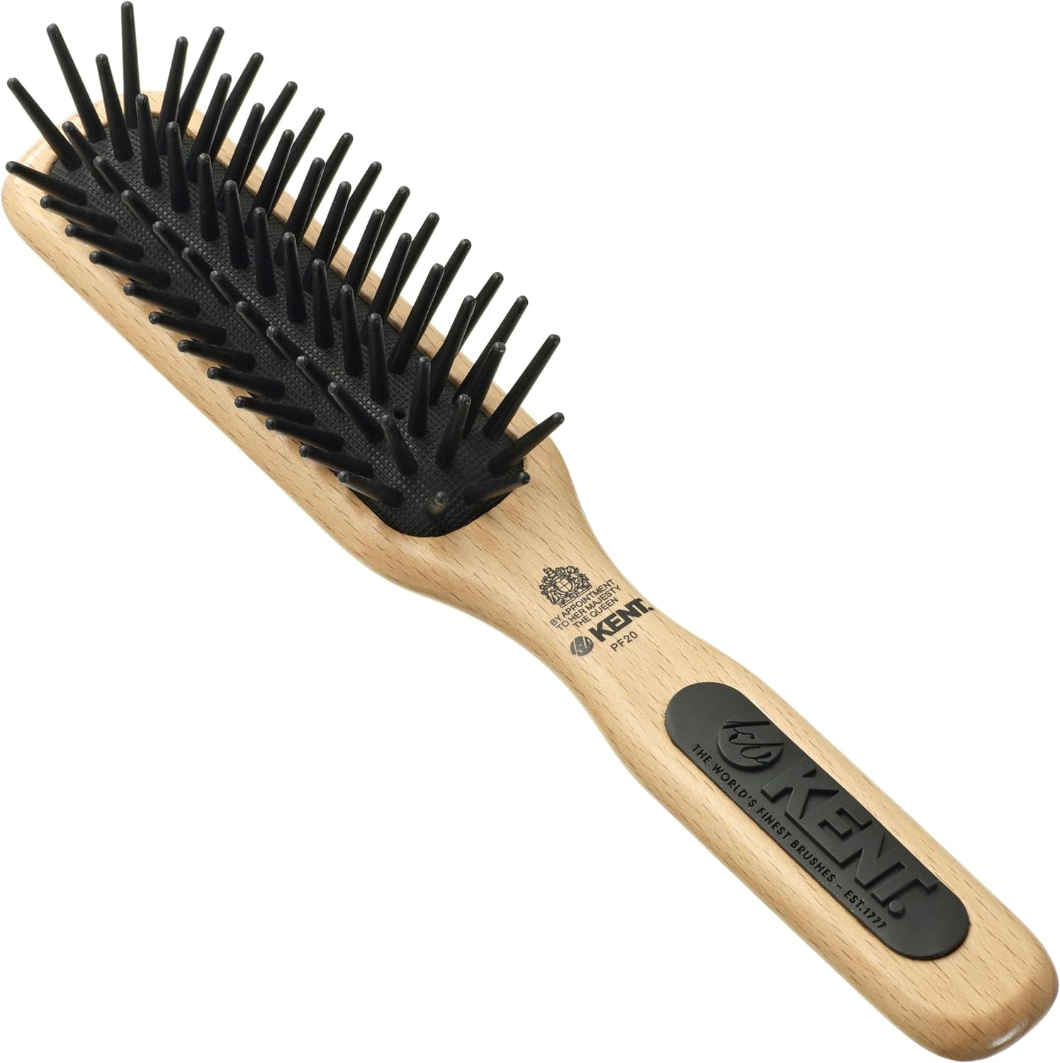 Kent Narrow Detangling Hair Brush with Large Non Scratch Nylon Quills image number 3
