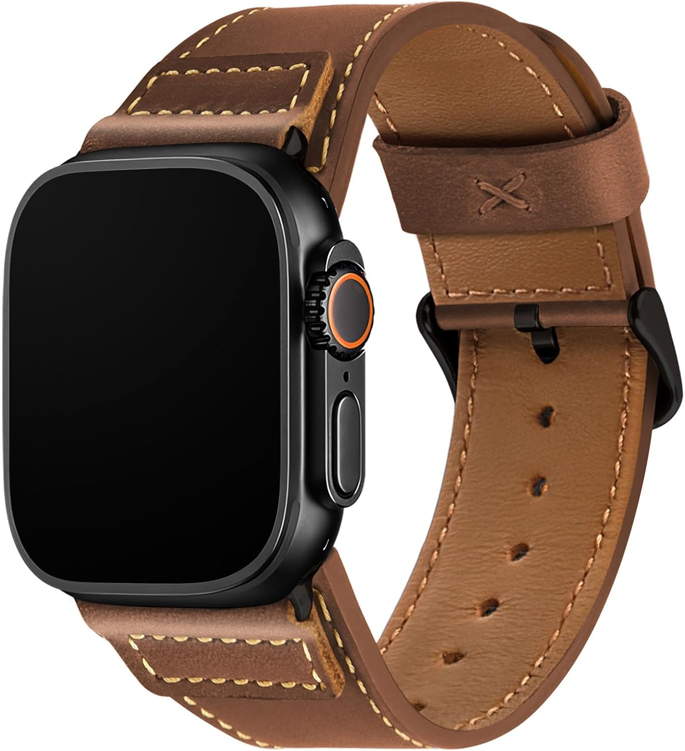 Wristitani Leather Bands Compatible with Apple Watch Band 49Mm 46Mm 45Mm 44Mm 42Mm 41Mm 40Mm for Men, Top Genuine Leather Replacement Strap for Iwatch Ultra2 Ultra Series 10 9 8 7 SE2 SE 6 5 4 3