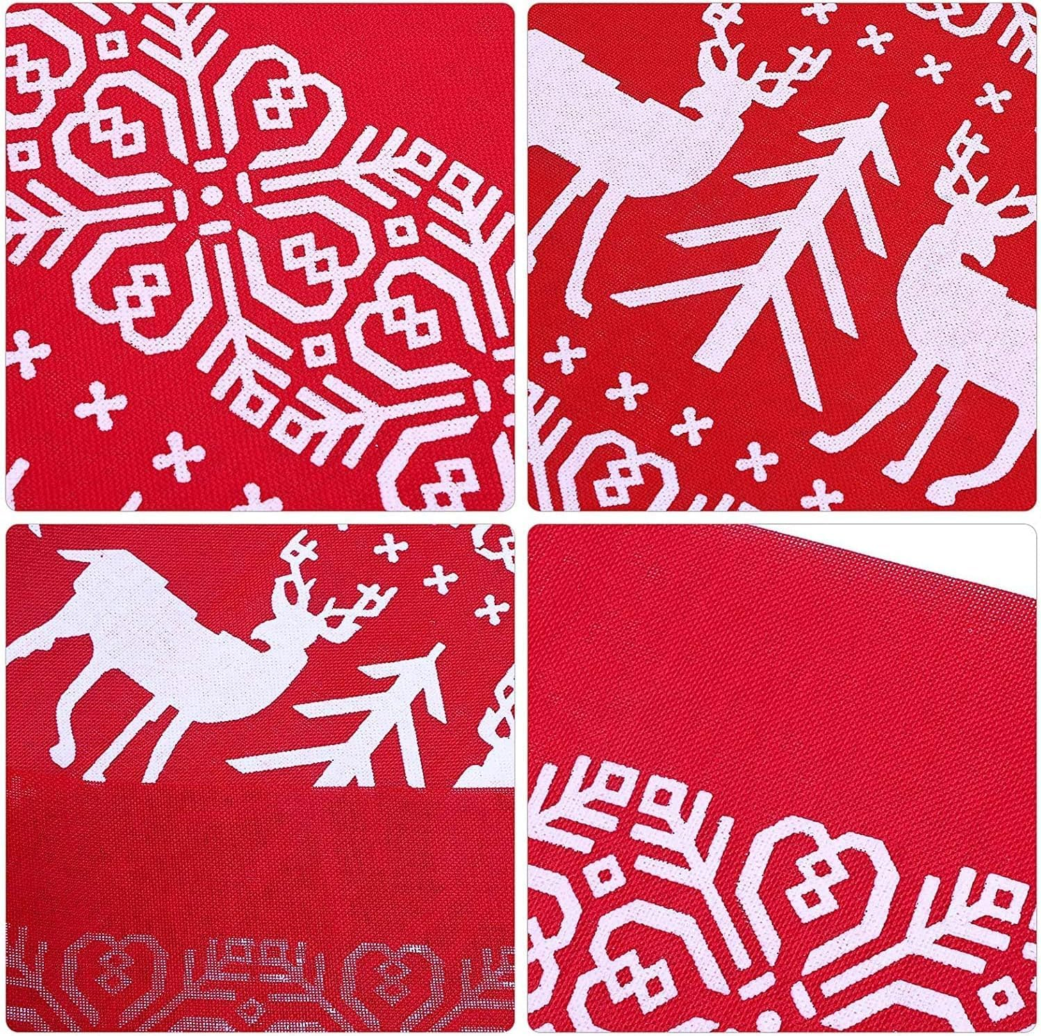 Christmas Table Runners, Christmas Tree Deer Table Runners Printed Linen Xmas Table Linens for Christmas Table Decoration Home Party Tablecover Decor(28 * 270Cm)