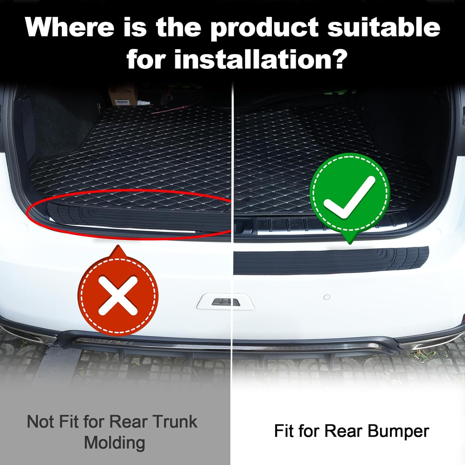 SINGARO Car Rear Bumper Protector, 35.5Inch X2.75Inch Car/Suv Universal Rubber Anti-Scratch Trunk Exterior Accessories（Black）