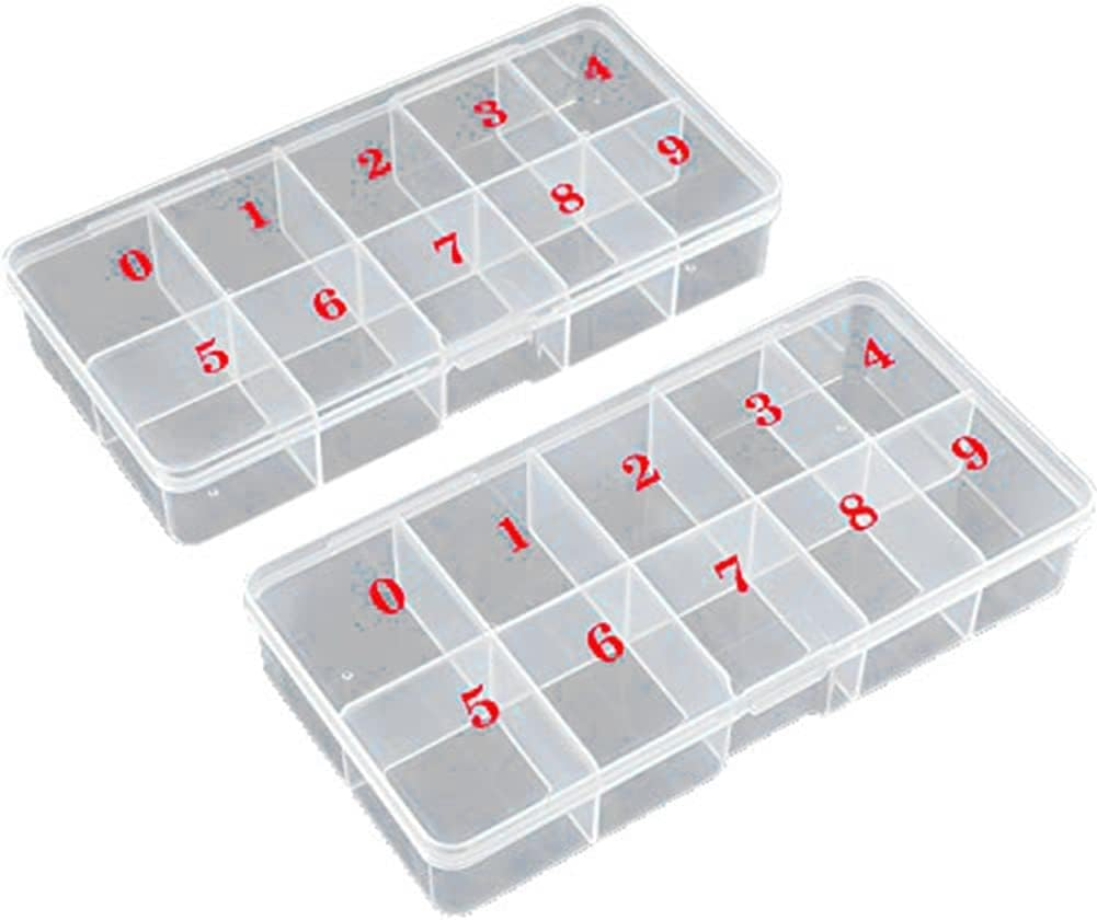 Nail Tip Box Empty Nail Tips Organizer Storage Fingernail Box Spaces Storage Case Container Nail Box Grid Box image number 3
