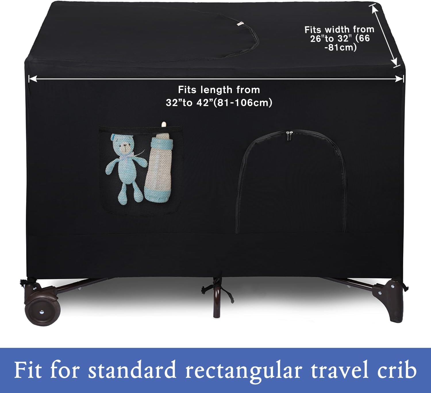 Crib Blackout Cover for Pack N Play - Travel Crib Cover, Breathable Baby Netting Cover/Tent for Indoor or Outdoor Portable Stretchy Blackout Tent, Net Curtains image number 1