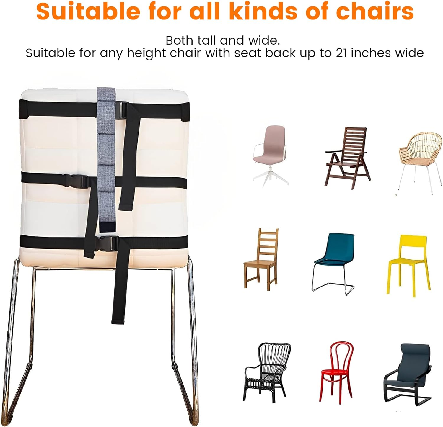 High Chair Harness Seat for Travel Fabric Baby Safety Harness Chair Portable Baby Seat Sack with Harness with Adjustable Straps Baby Travel Essential for Infant Baby Eating Feeding image number 1