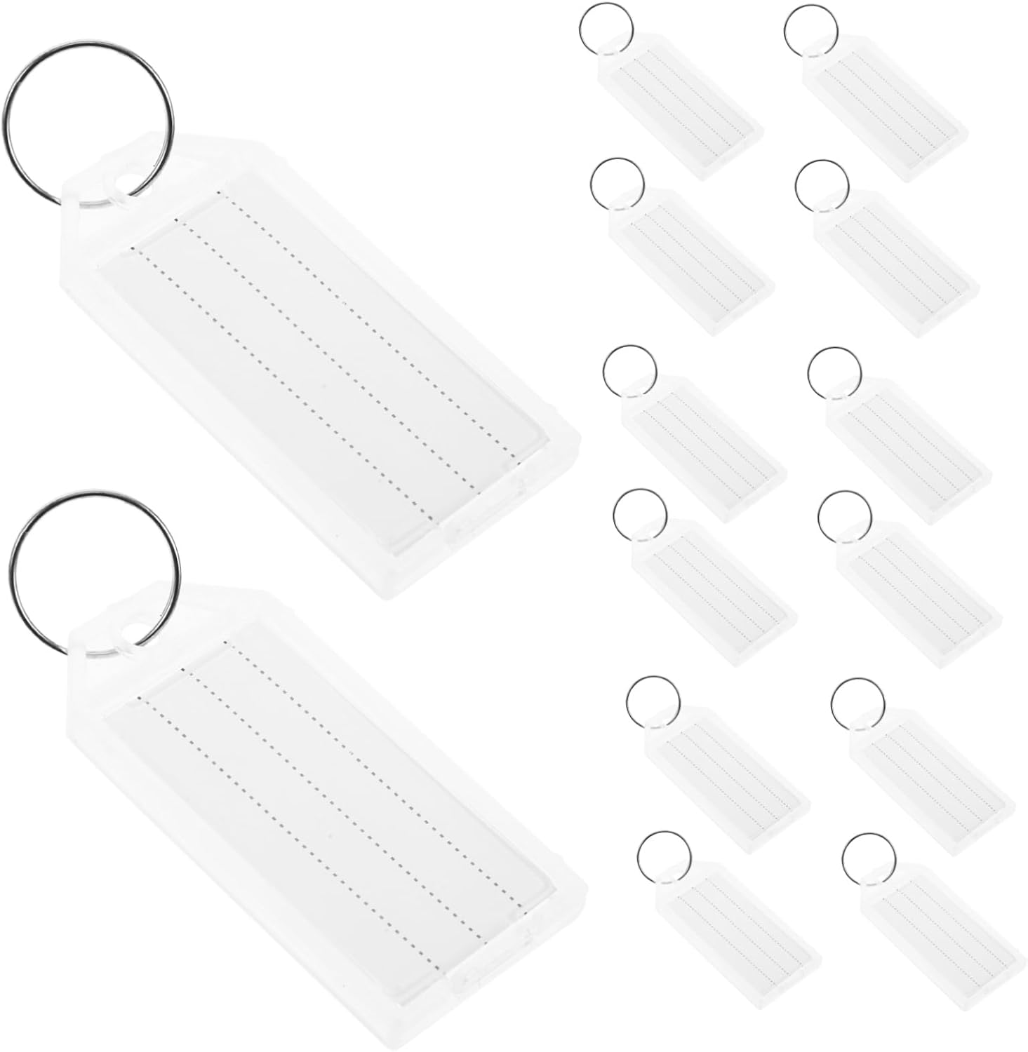 SHINEOFI 100Pcs Blank Plastic Key Tags Luggage Tag Keyring Labels for Travel Gear Suitcase Identification image number 5