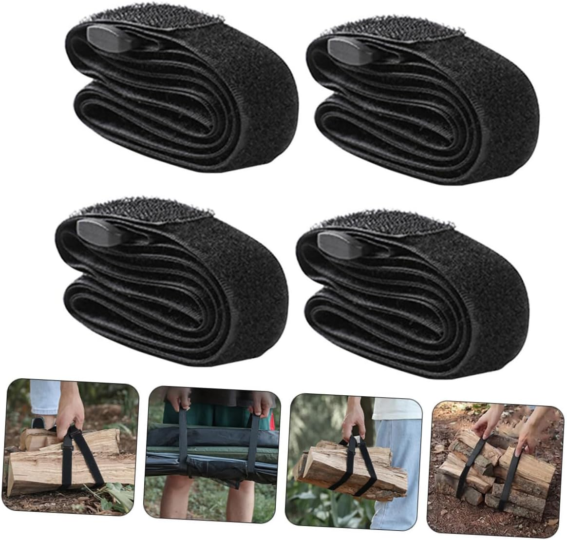 HOMSFOU 4Pcs Camping Luggage Packing Straps Lashing Belts Belt Buckle for Storage image number 6