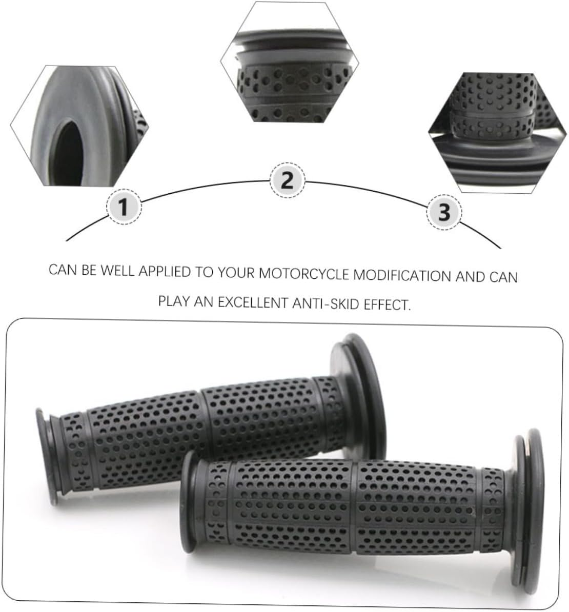 WOFASHPURET Vintage Motorcycle Handlebar Grips 22Mm Rubber Motorcycle Accessory for Handlebar Tape image number 4