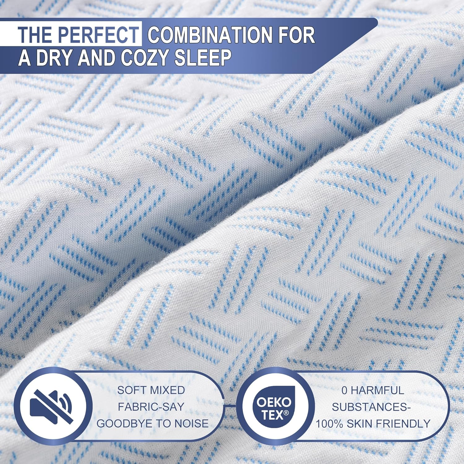 ACCURATEX Mattress Protector Queen Size - 100% Waterproof Breathable&Cooling 3D Air Mattress Cover -Soft Smooth Noiseless Mattress Pad Cover,40Cm Fitted Deep Pocket(153Cm&times;203Cm) image number 2