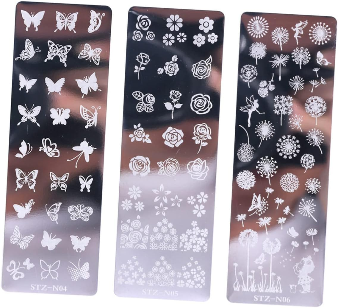 Baluue Nail Stamping Plates 6 Pieces Floral Butterfly Templates Manicure Stamping Plates Print