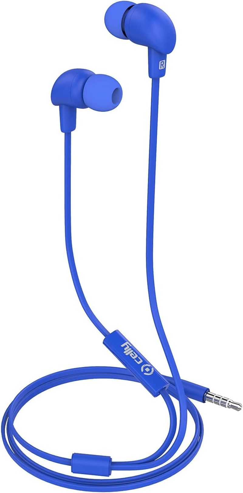 Celly-Stereo Headphones 3.5 Mm Flat Cable Blue image number 4