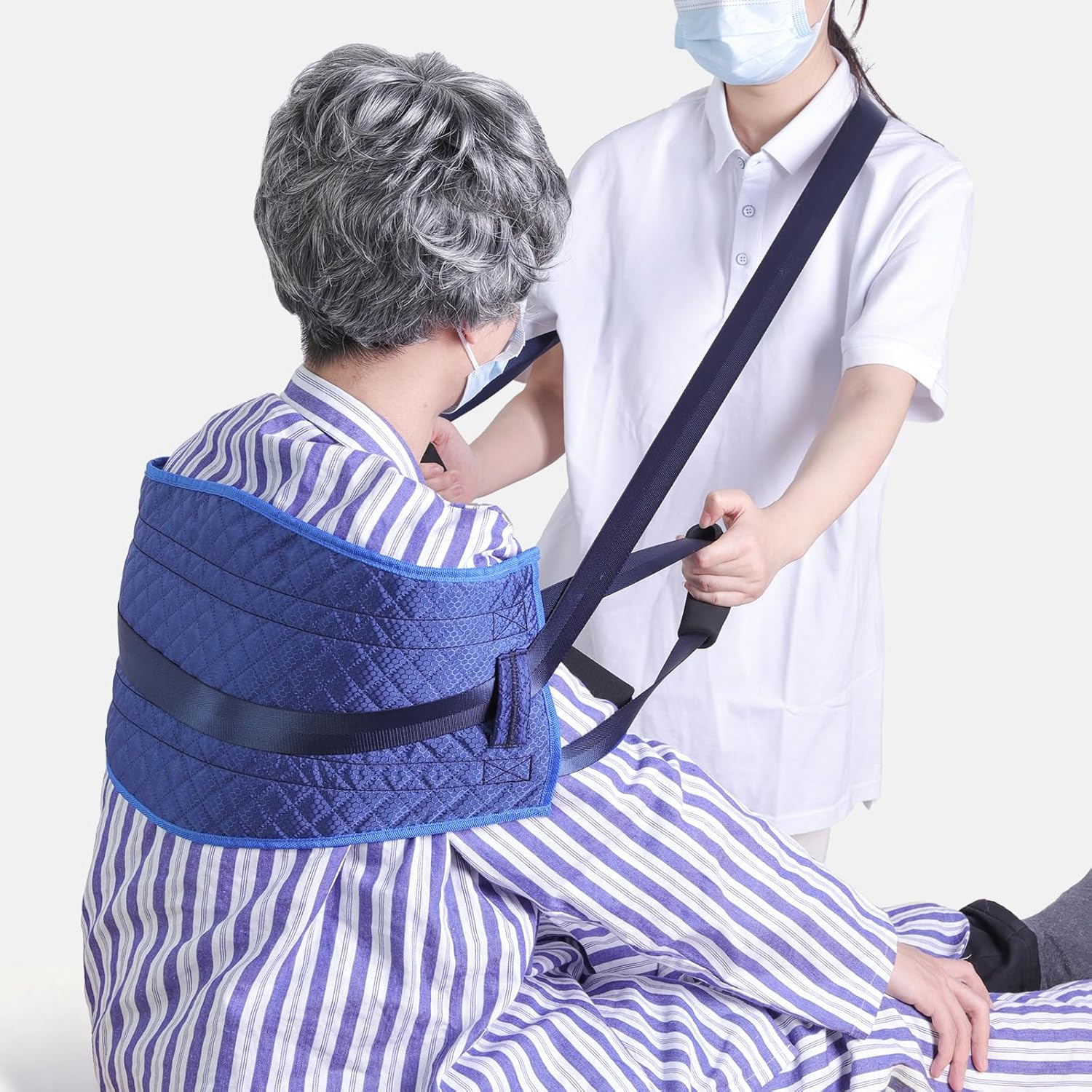 Transfer Nursing Sling for Patient,Elderly Safety Lifting Aids,Nursing Transfer Sling,Handle Back Lift Mobility Belt for Patient Care，Non-Slip Gait Belt with Padded Handles，31.7 * 125.8Cm
